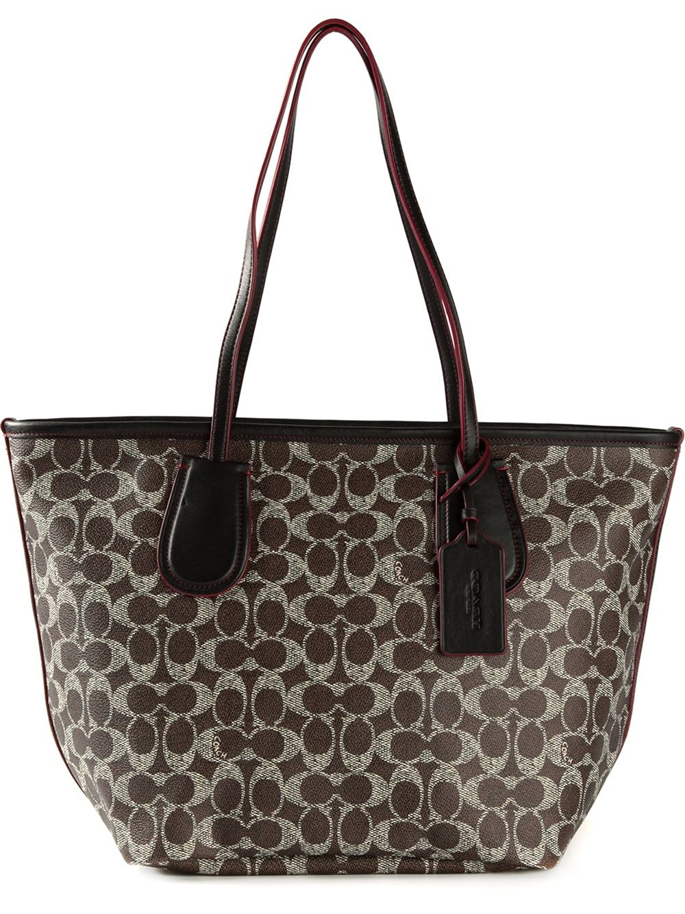 Lyst Coach Signature Jacquard 'Taxi' Zip Tote in Brown