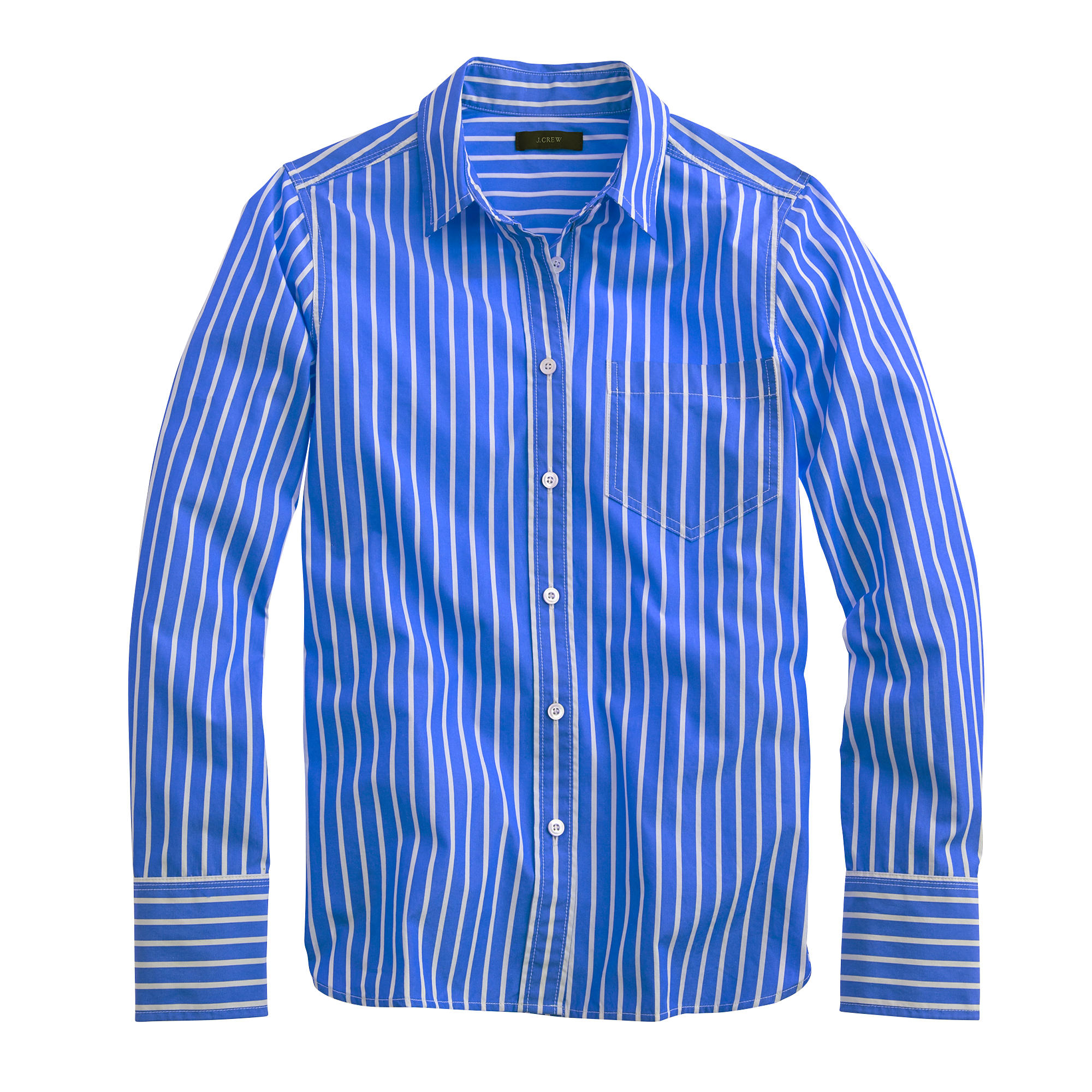 J.Crew Petite Vertical-striped Shirt in Blue - Lyst