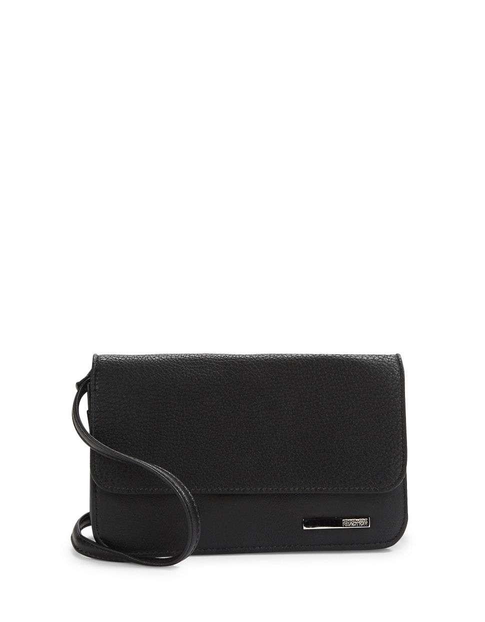 Kenneth Cole Reaction Leather Foldover Crossbody Bag in Black - Lyst