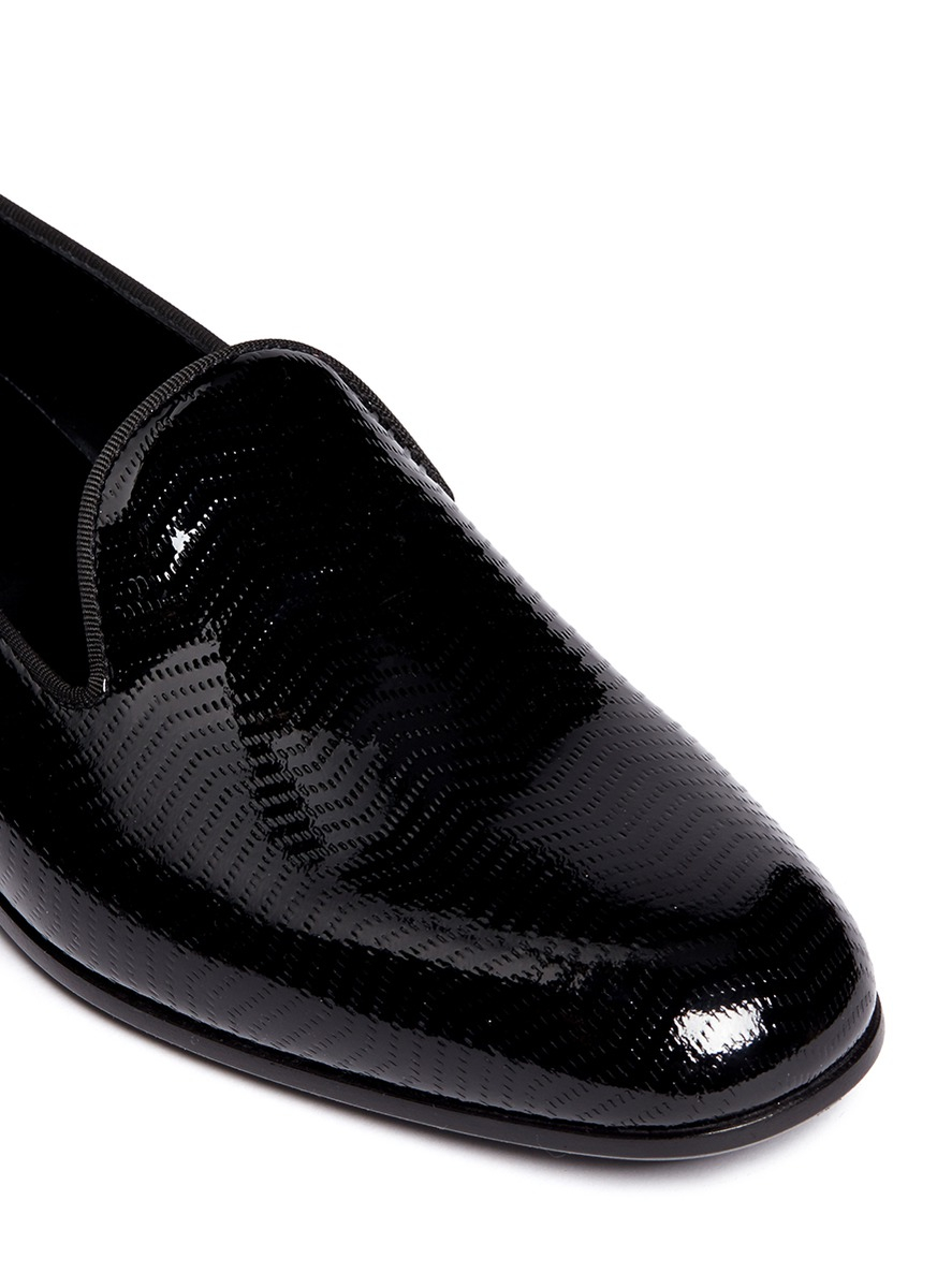 Giorgio armani Patent Leather Smoking Shoes in Black for Men | Lyst