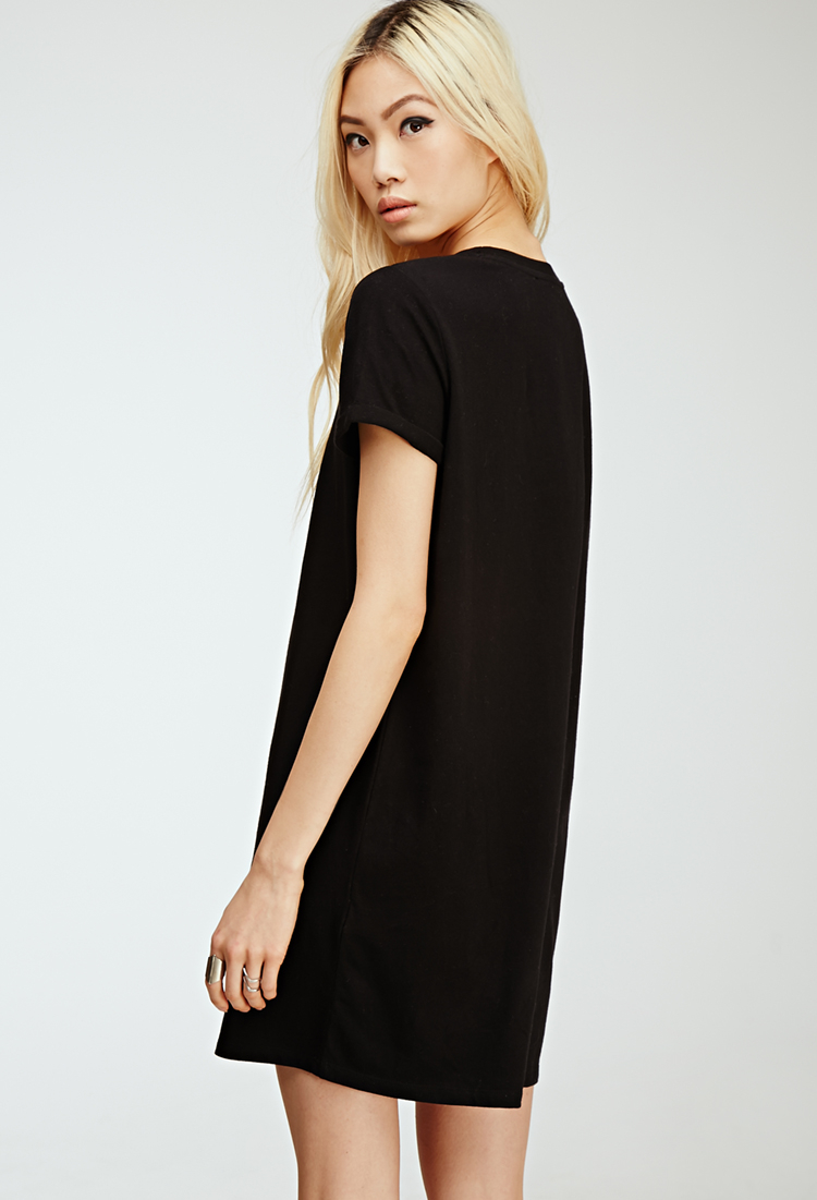 forever 21 black t shirt dress