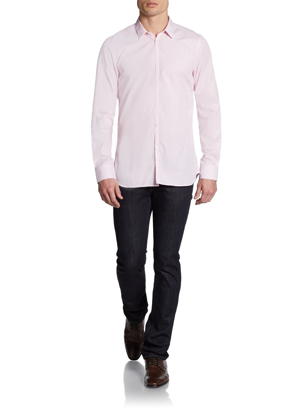 calvin klein striped dress shirt
