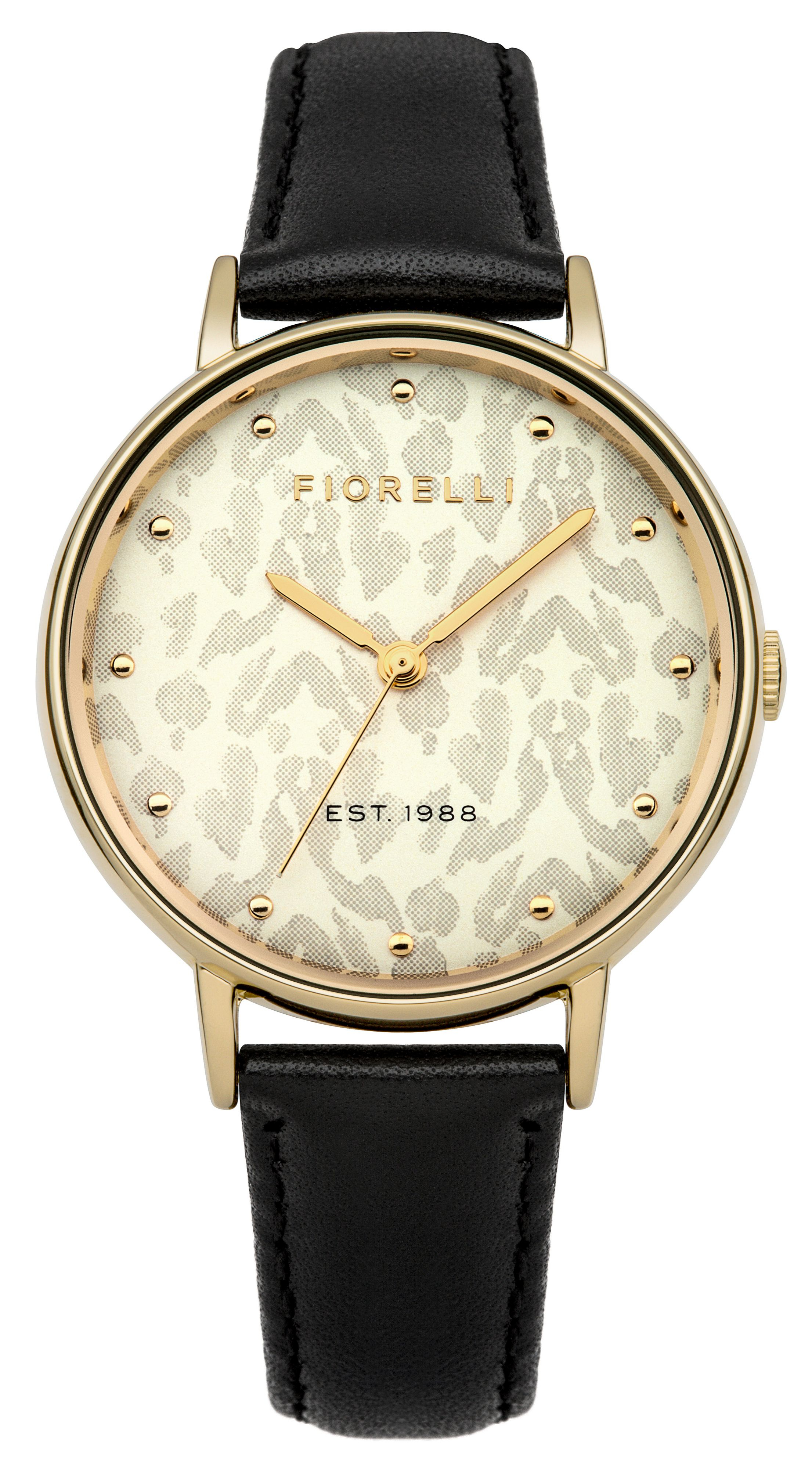 Fiorelli Ladies Black Leather Strap Watch in Gold (Black) Lyst