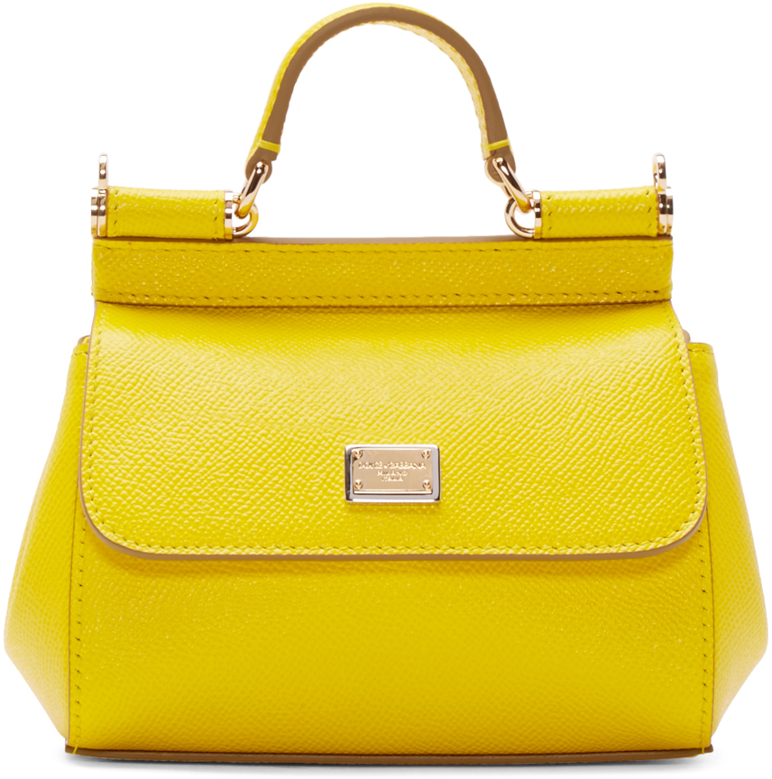 Dolce & gabbana Yellow Mini Miss Sicily Bag in Yellow | Lyst