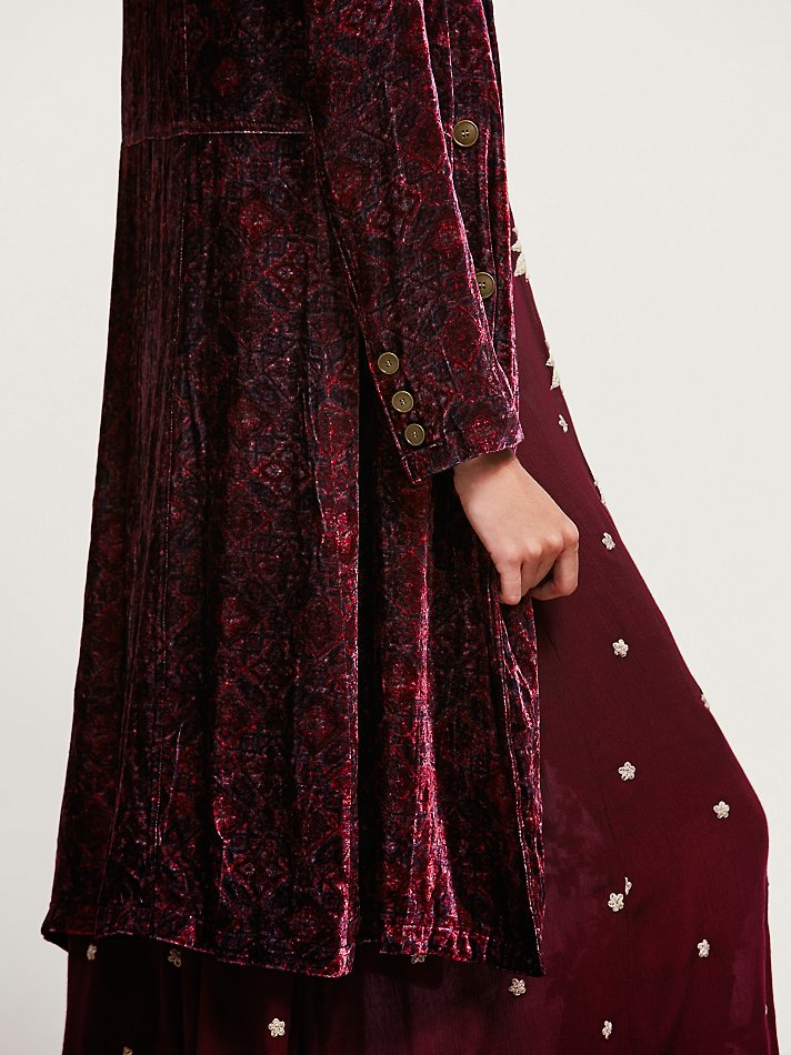 Free People Womens Printed Velvet Duster in Red Combo (Red) Lyst