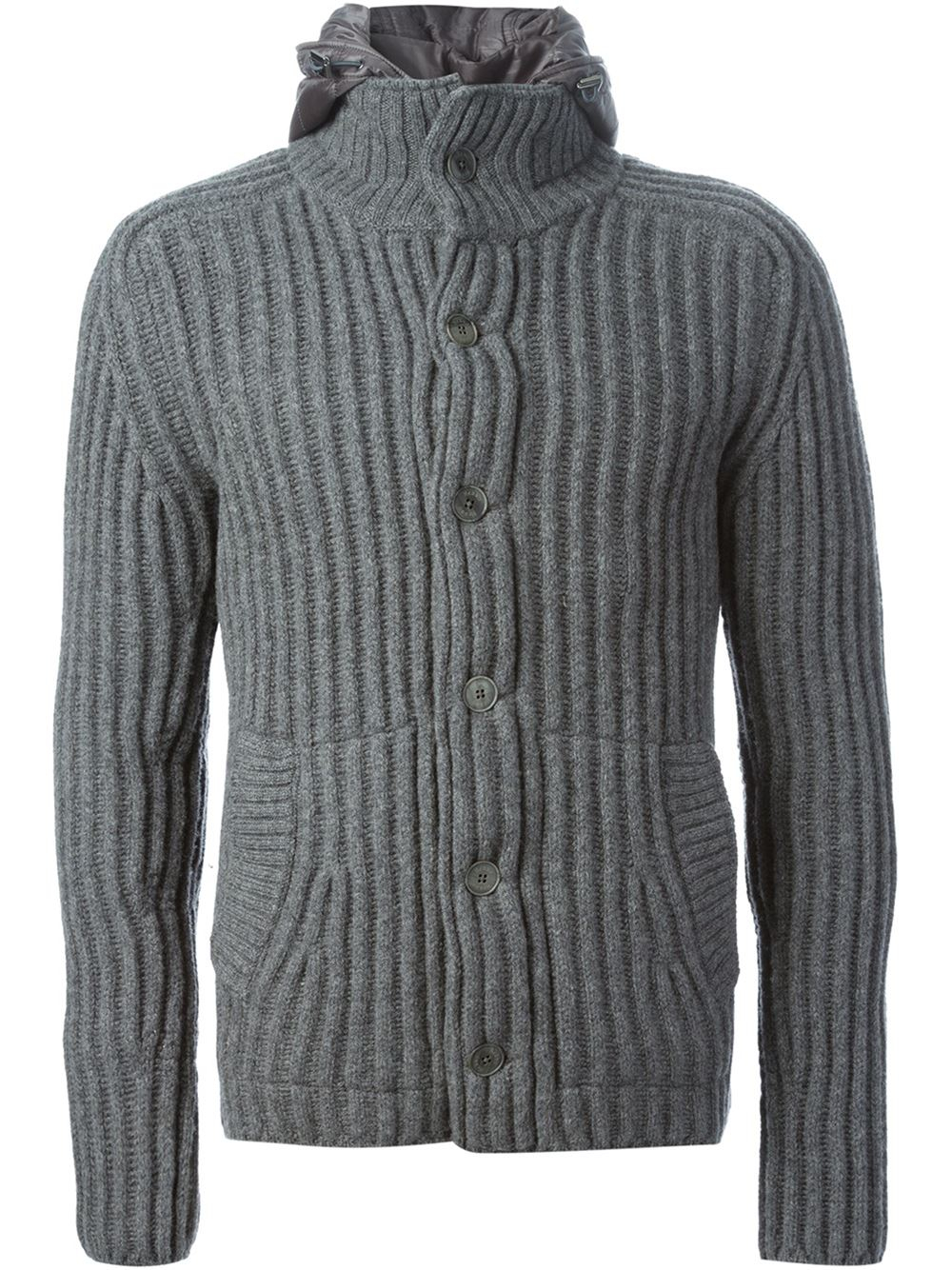 Herno Ribbed Cardigan in Grey (Grey) for Men - Lyst