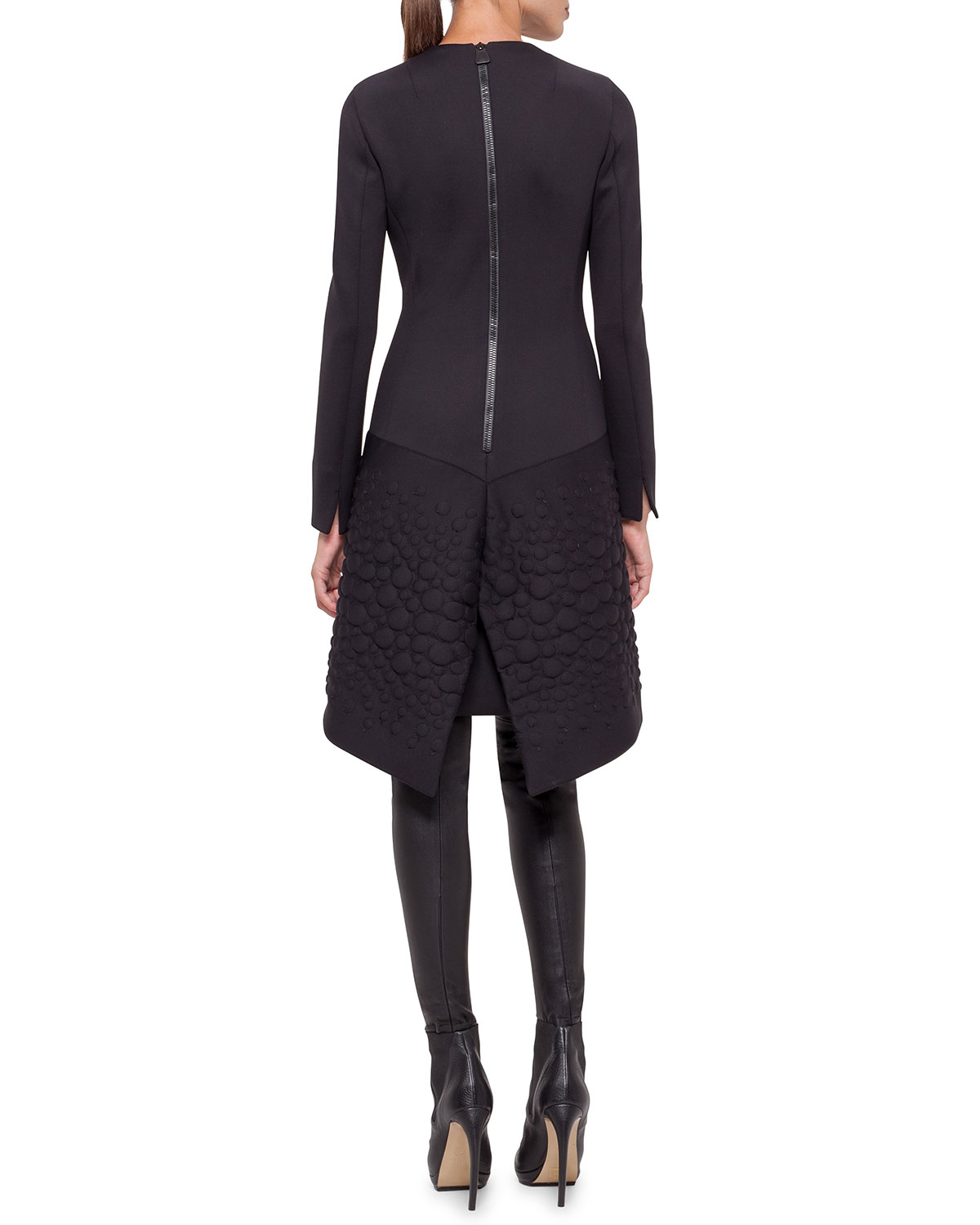 Lyst Akris Longsleeve Neoprene Apron Dress in Black