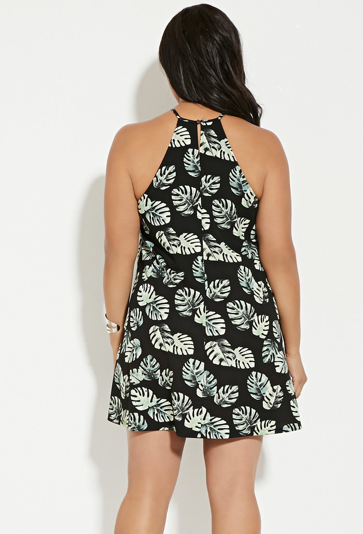plus size palm leaf dress
