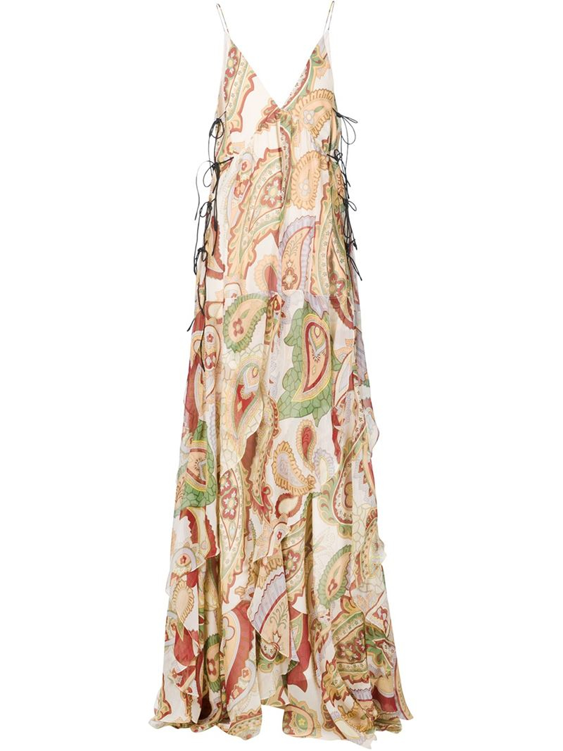 Lyst - Chloé Paisley Print Maxi Dress in Natural