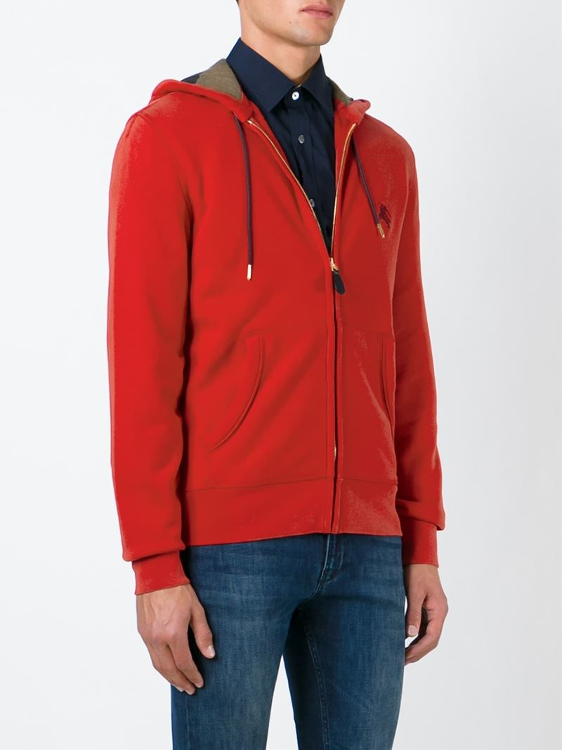 red burberry hoodie mens