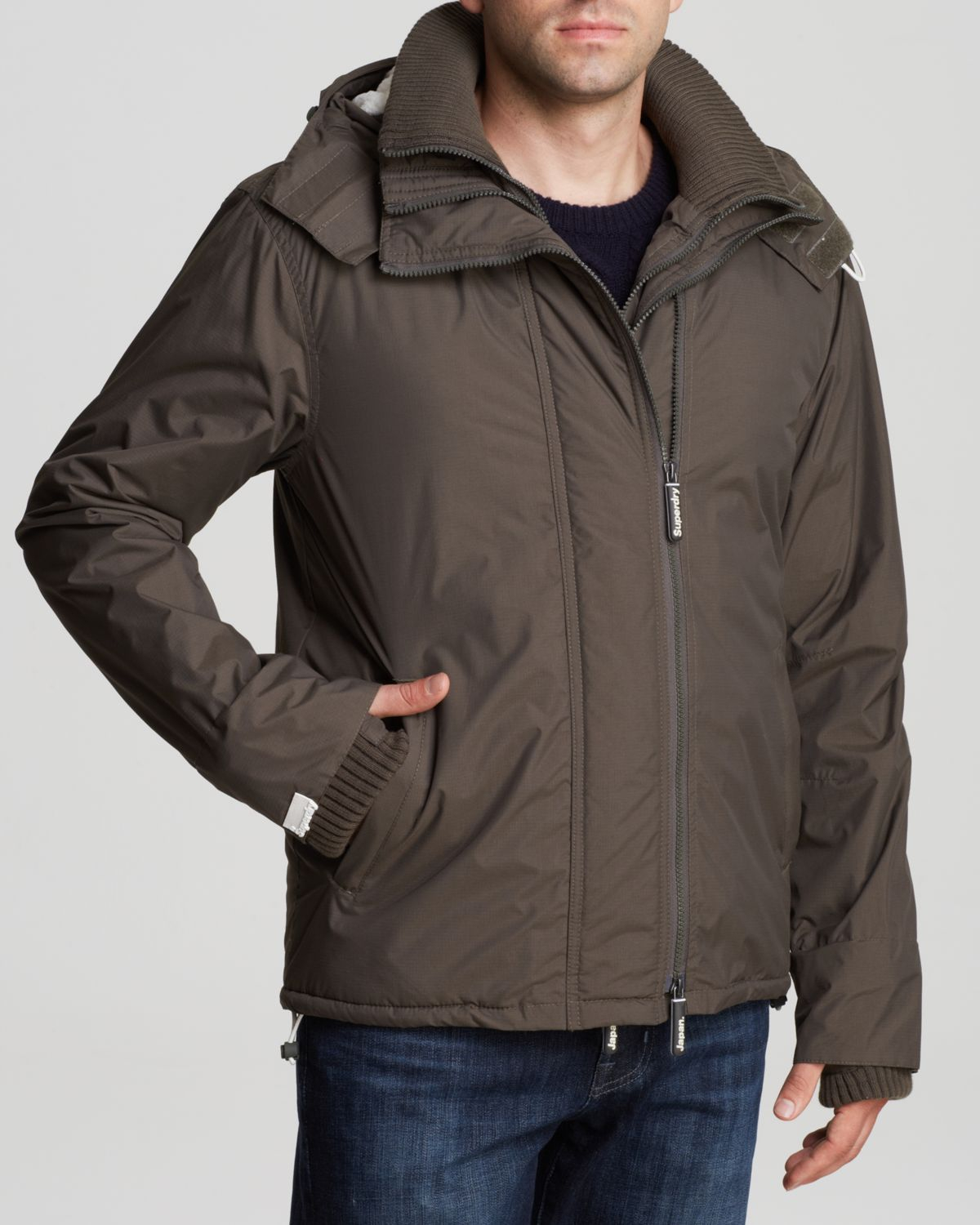Superdry Hooded Sherpa Windcheater in Army Green (Green) for Men - Lyst