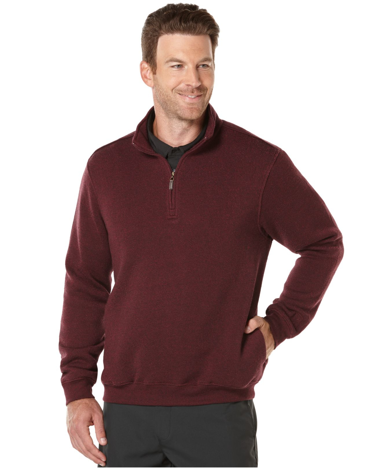 PGA TOUR Men's Golf Performance Quarter-zip Mock-collar ...