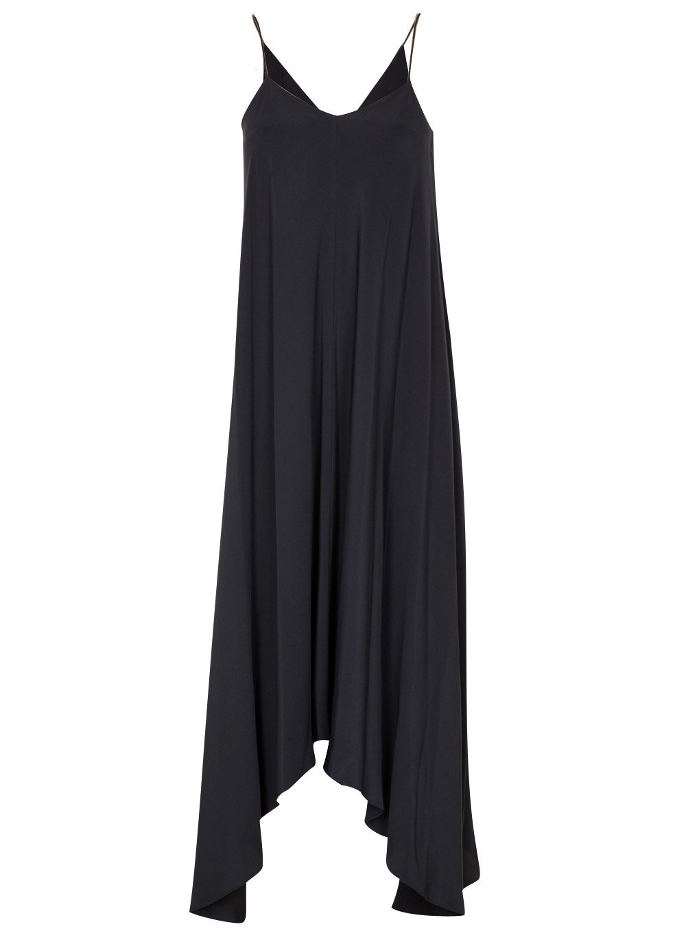 Tibi Silk Handkerchief-Hem Dress in Black | Lyst
