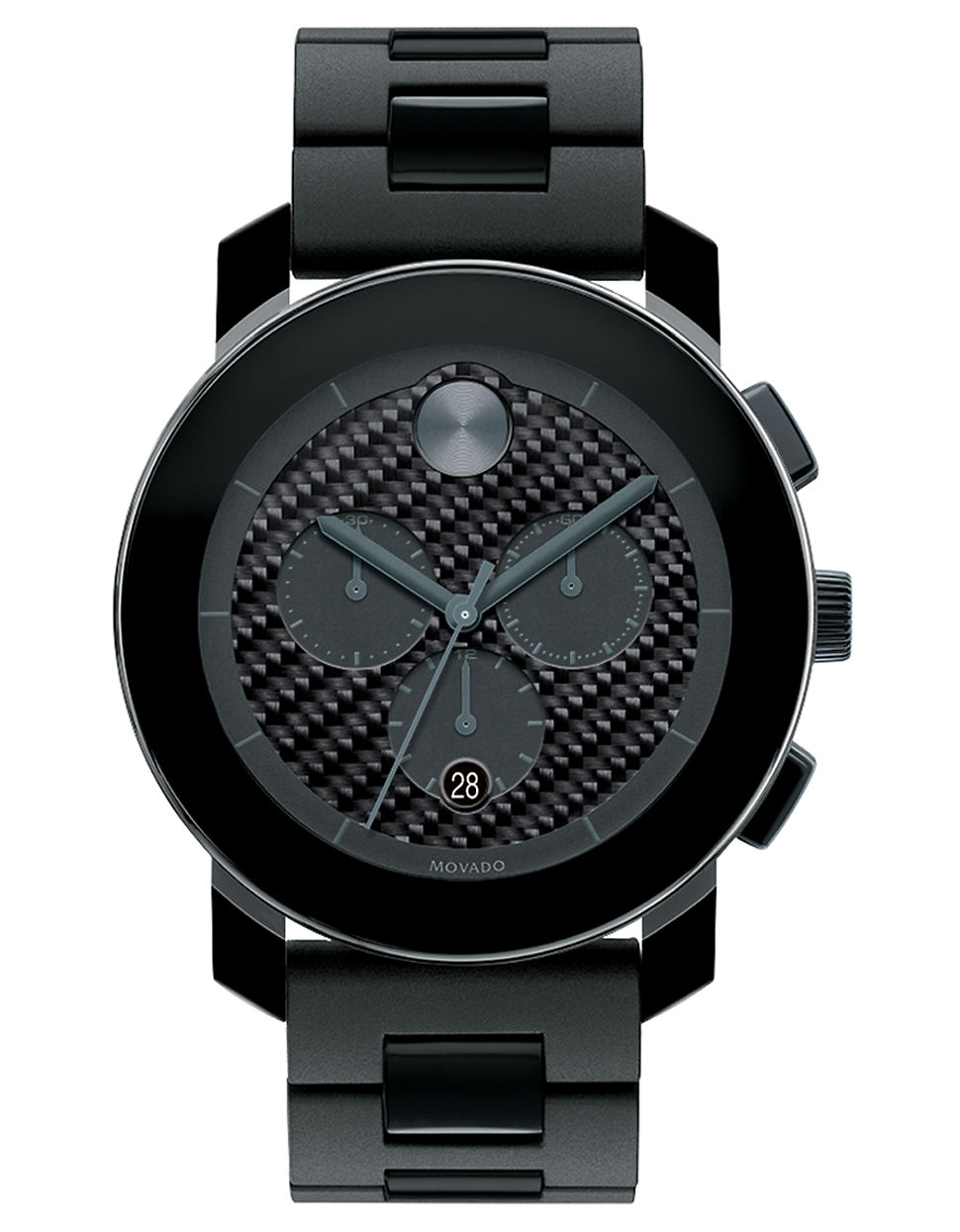 Movado Bold Mens Round Large Chronograph Watch in Black for Men