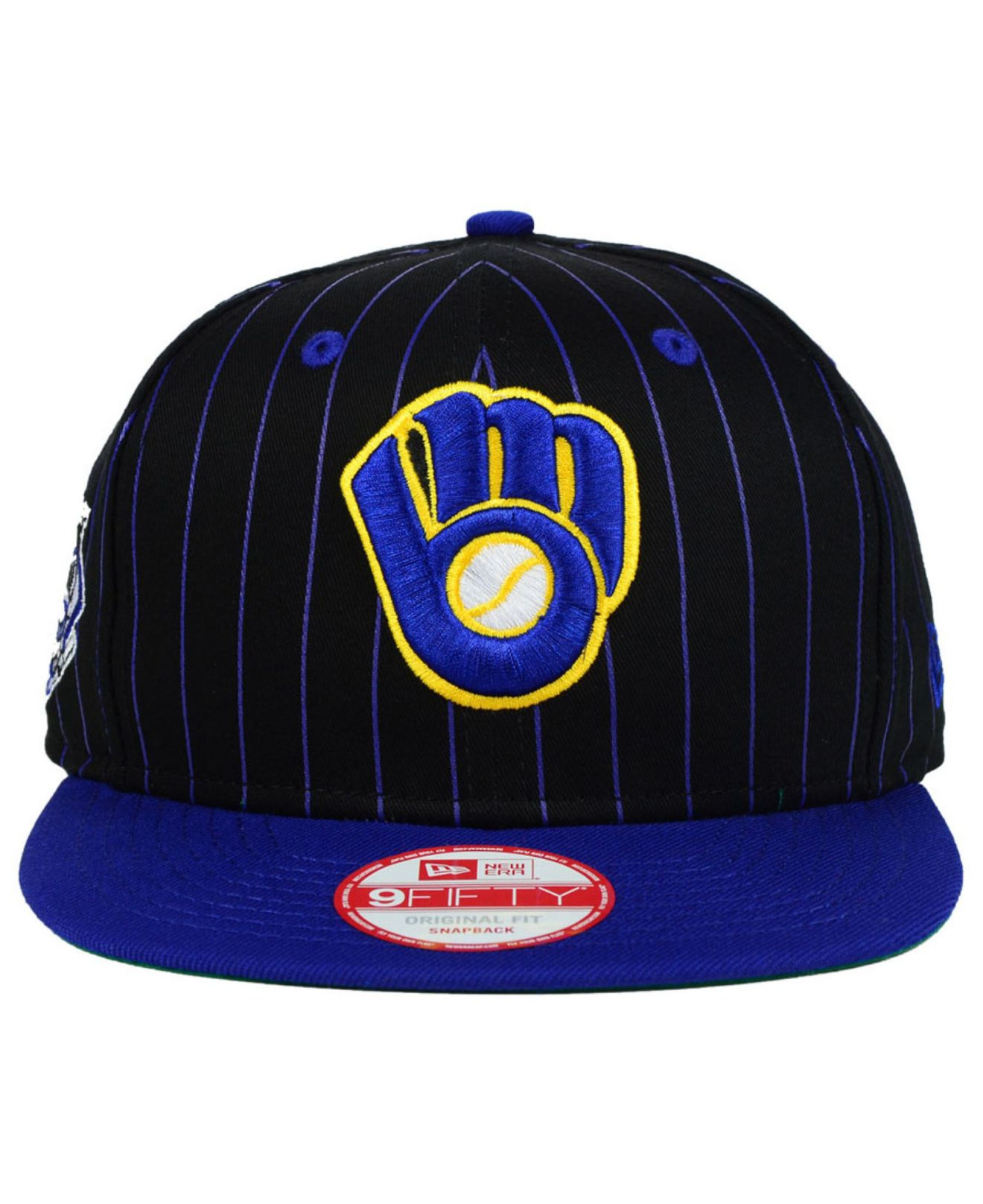 KTZ Milwaukee Brewers Vintage Pinstripe 9fifty Snapback Cap in Blue for Men