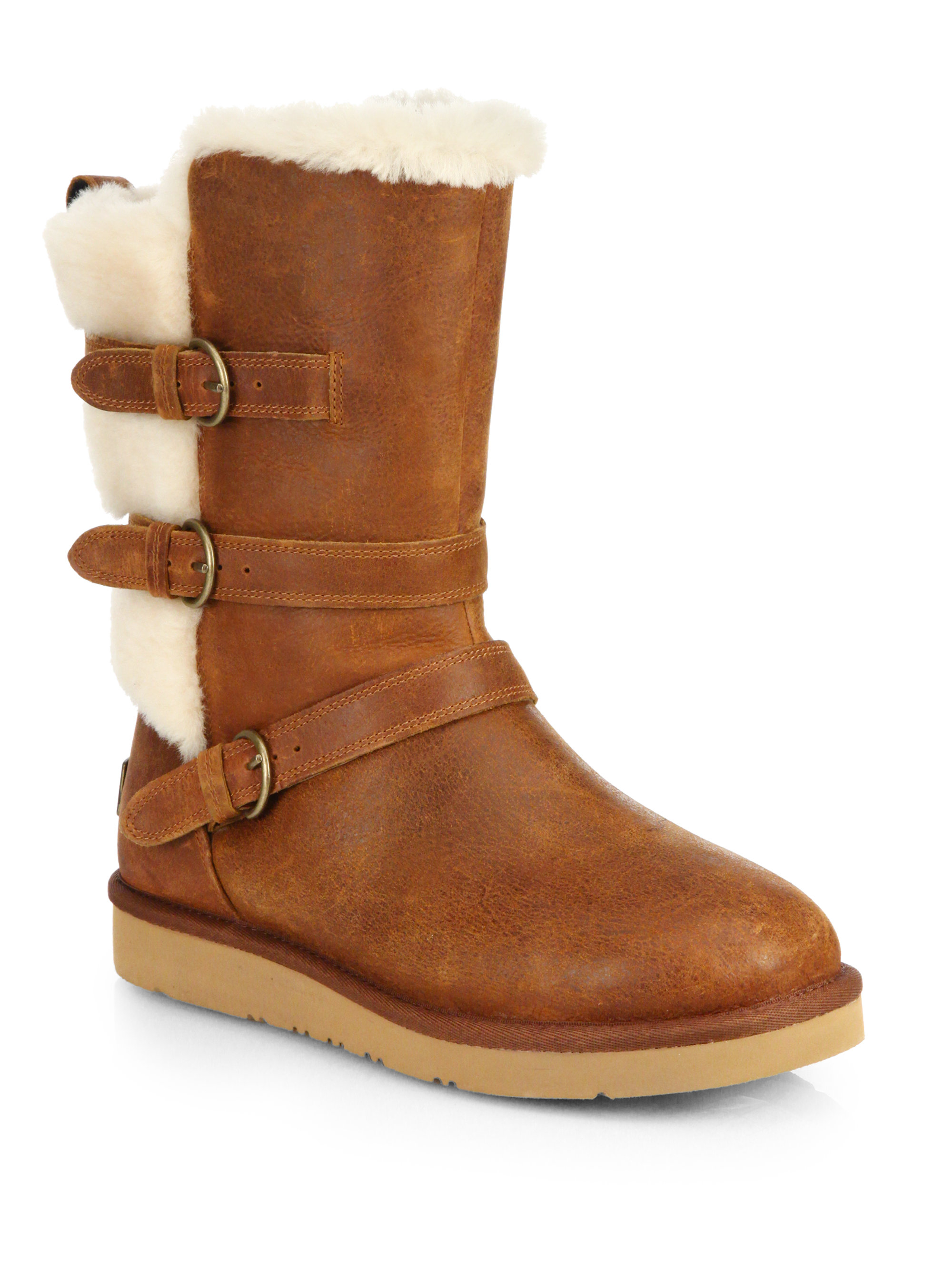 UGG Becket Leather Mid-Calf Boots in Chestnut (Brown) - Lyst