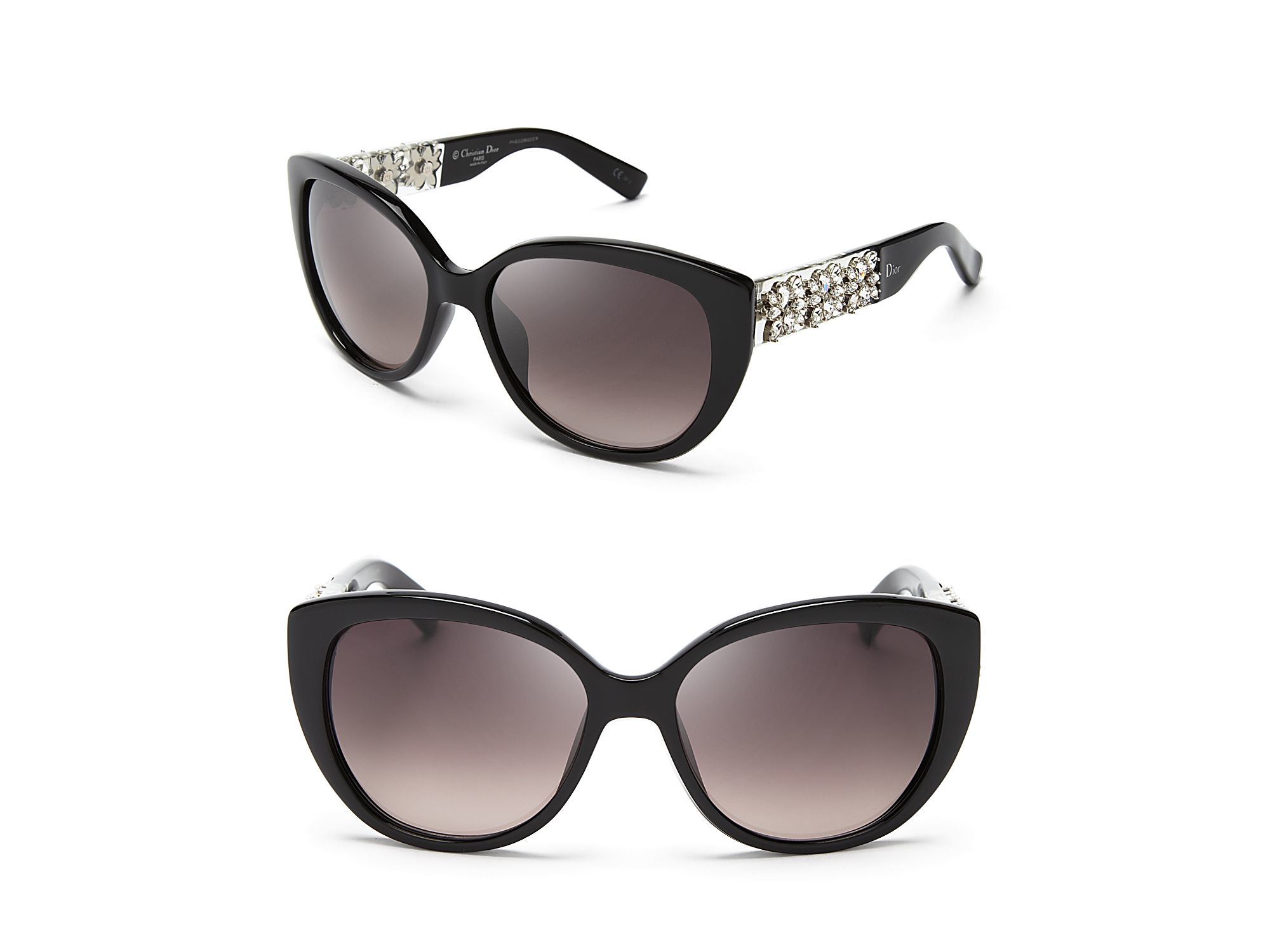 Dior Mystere Cat Eye Sunglasses in Shiny Black (Black) - Lyst