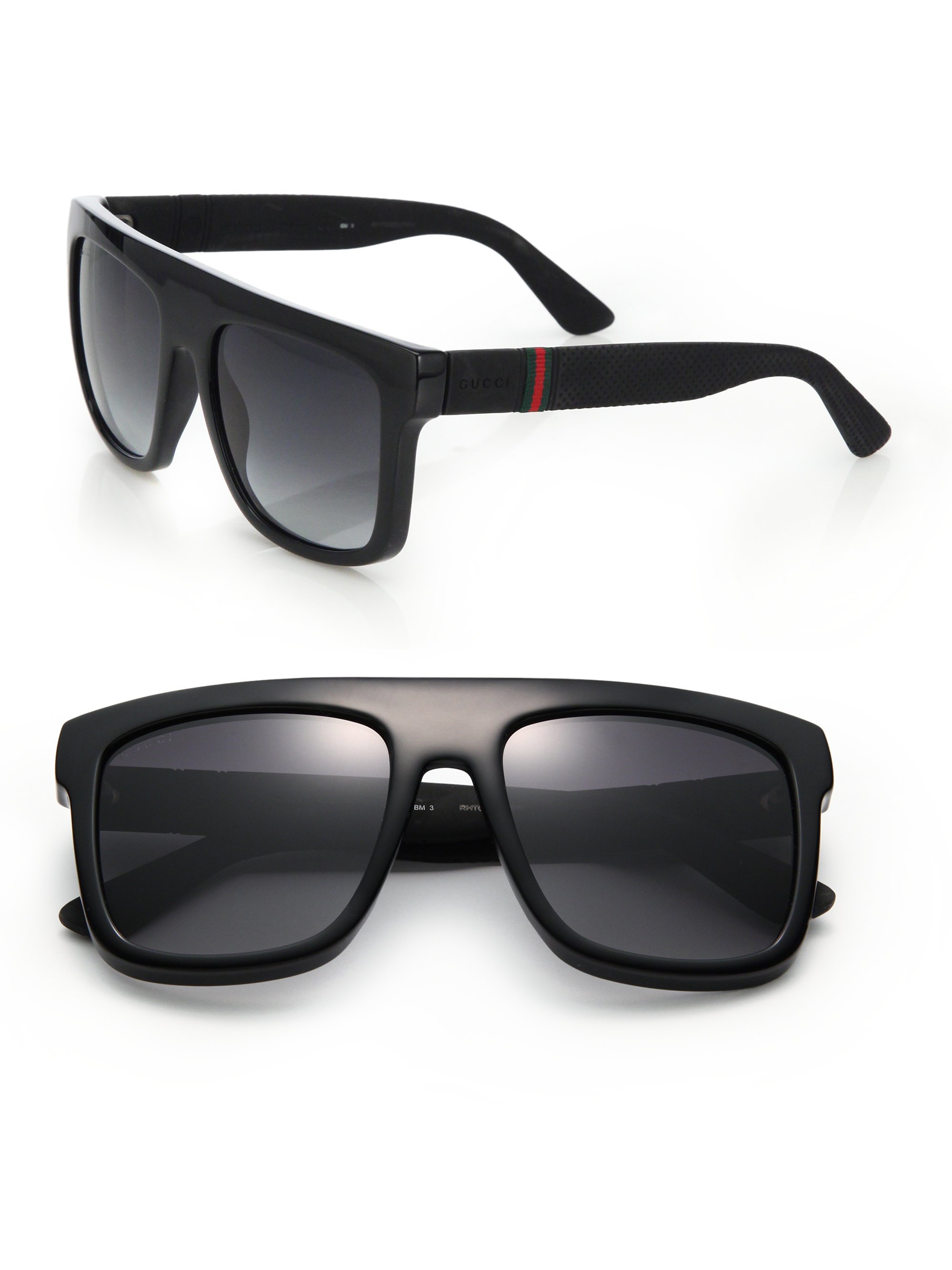 Gucci 1116/s 55mm Mirror Rectangular Sunglasses in Black for Men | Lyst
