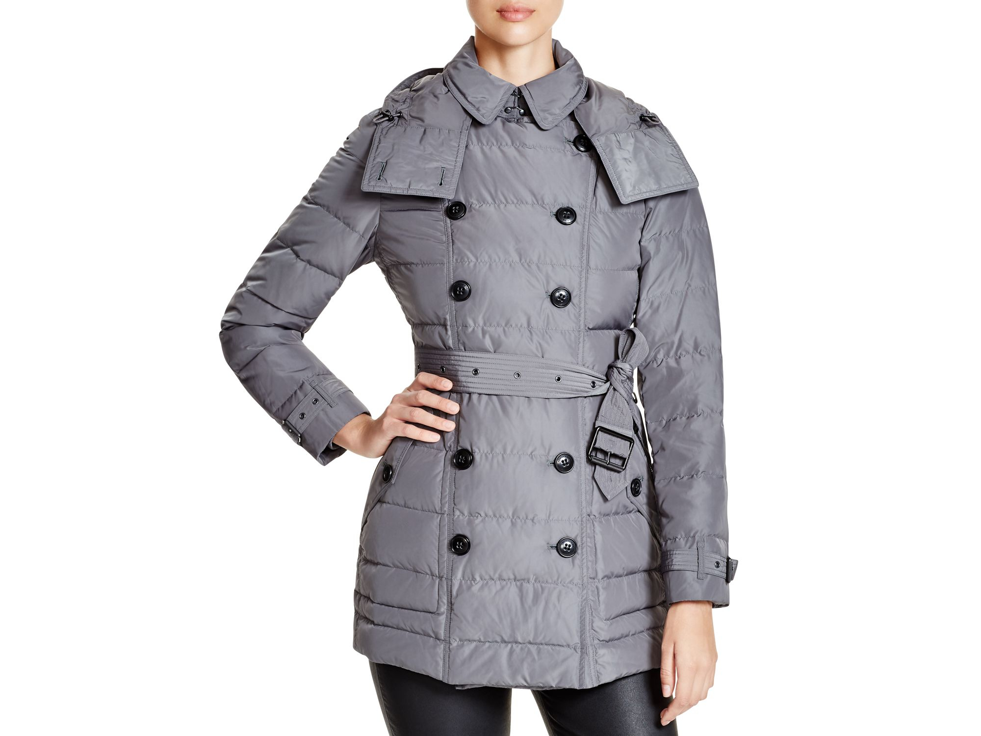 Burberry Brit Allerdale Mid Length Down Puffer Coat in Pewter (Metallic) -  Lyst