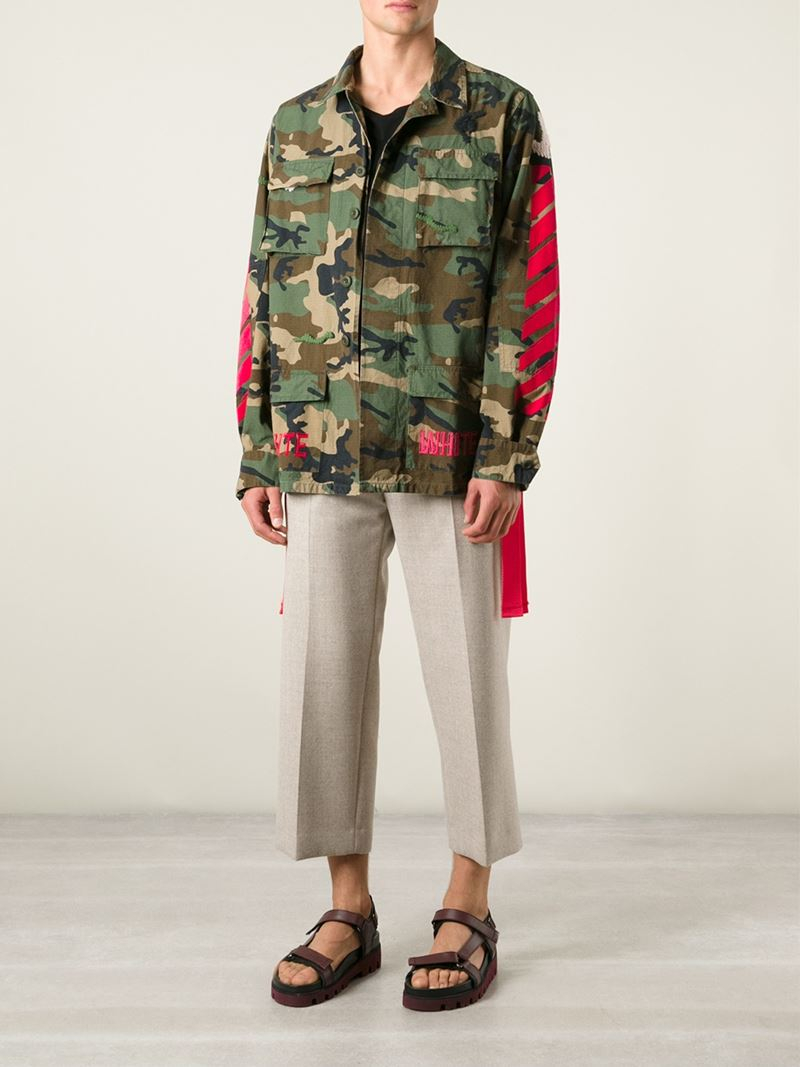 Slik imod spise Off-White c/o Virgil Abloh Camouflage Sport Jacket in Green for Men | Lyst