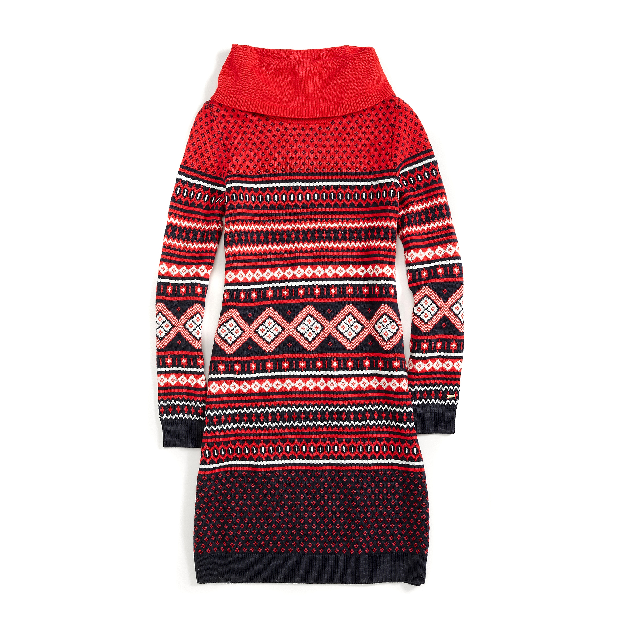 Tommy hilfiger Fair Isle Sweater Dress in Red (RACING RED/ MULTI) Lyst