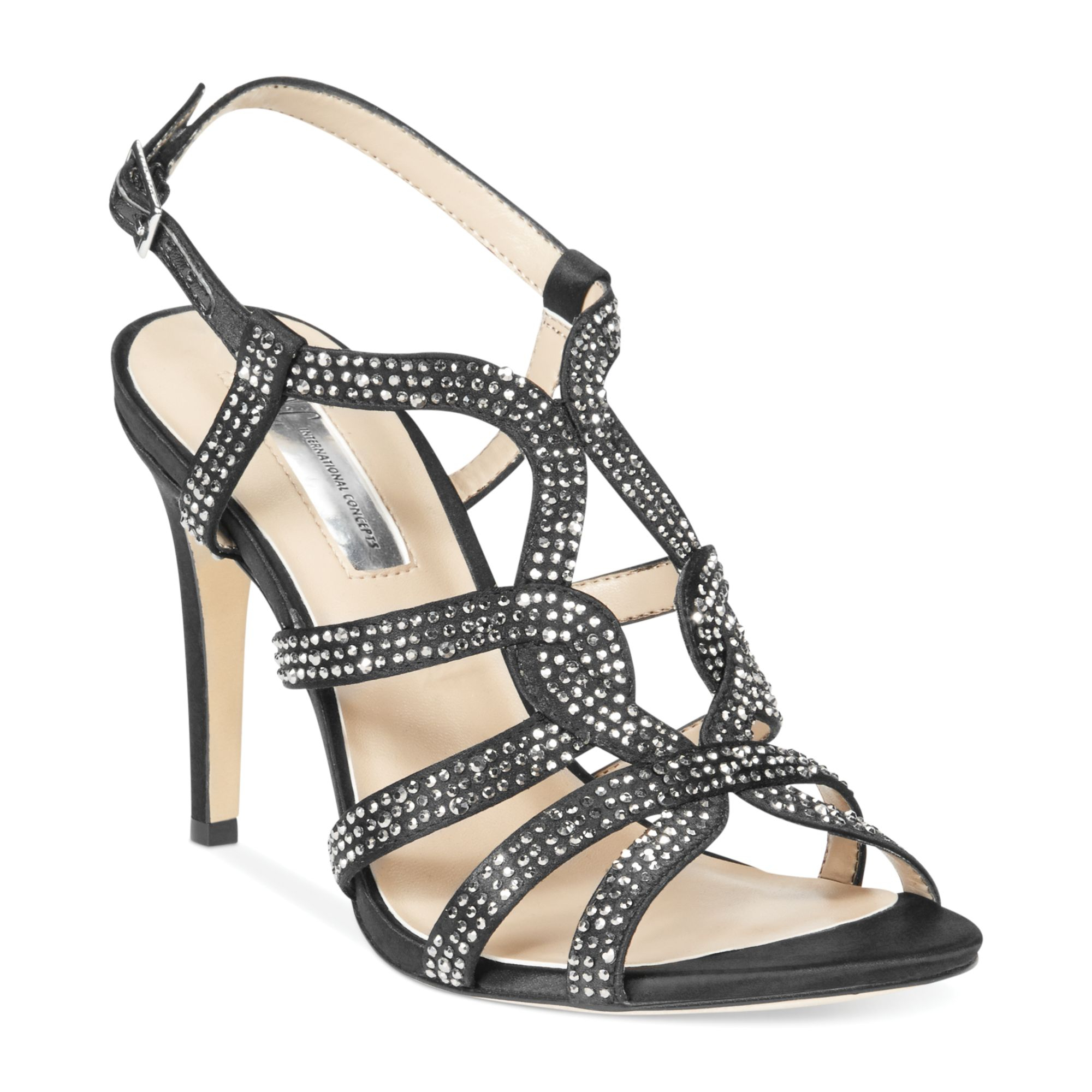 black evening sandals