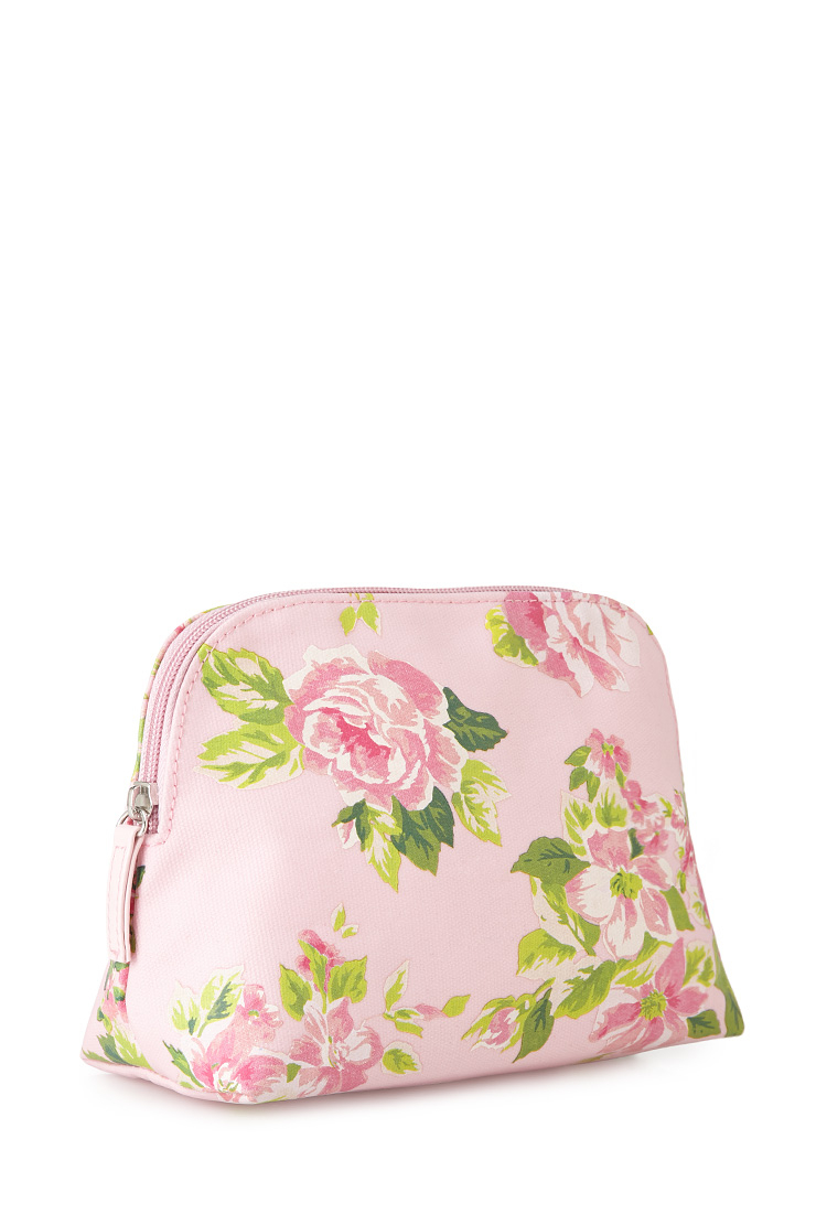Forever 21 Watercolor Floral Cosmetic Pouch In Pink Lyst