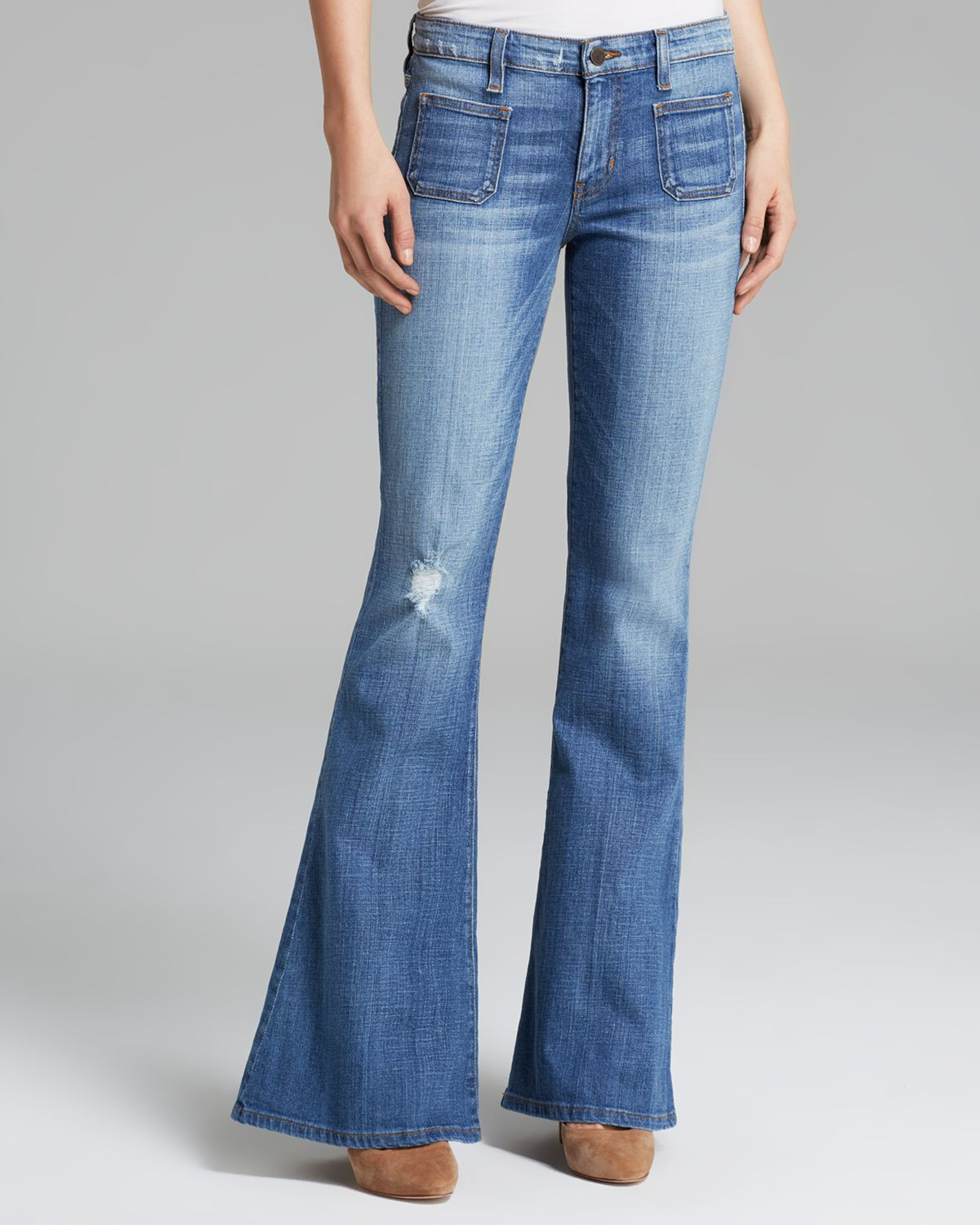 Guess Jeans 70s Flare in Rossen Wash in Blue | Lyst