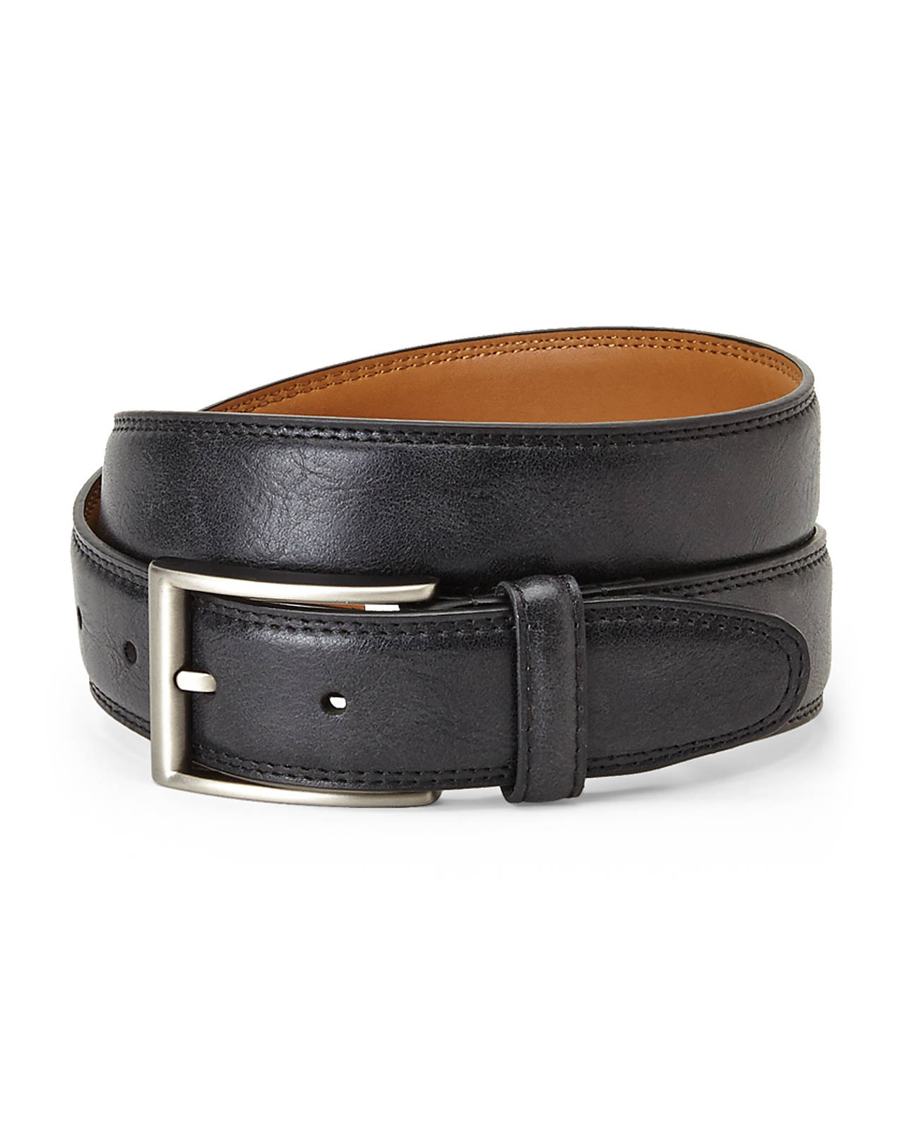 Izod Black Distressed Leather Belt in Black for Men | Lyst