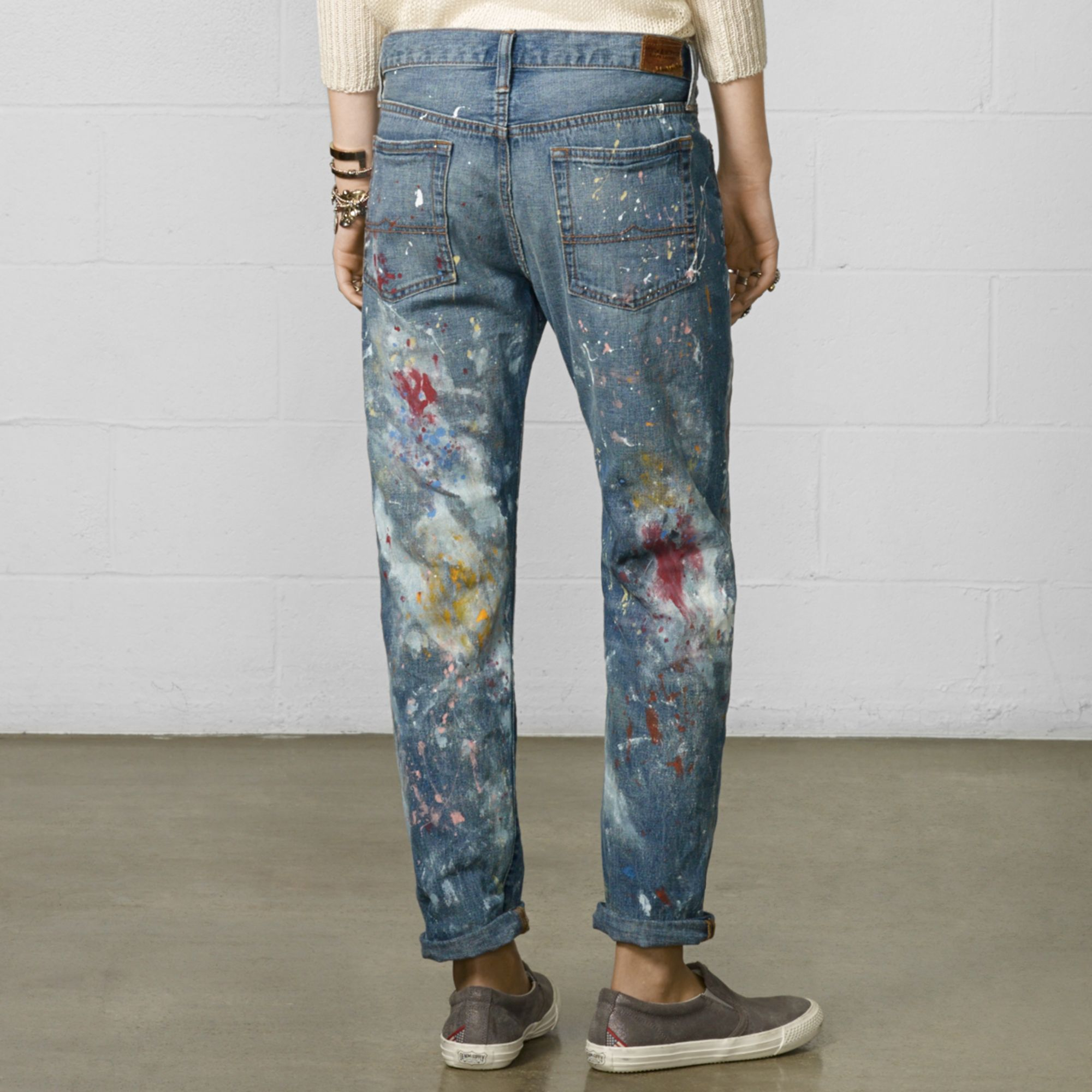 ralph lauren splatter paint jeans