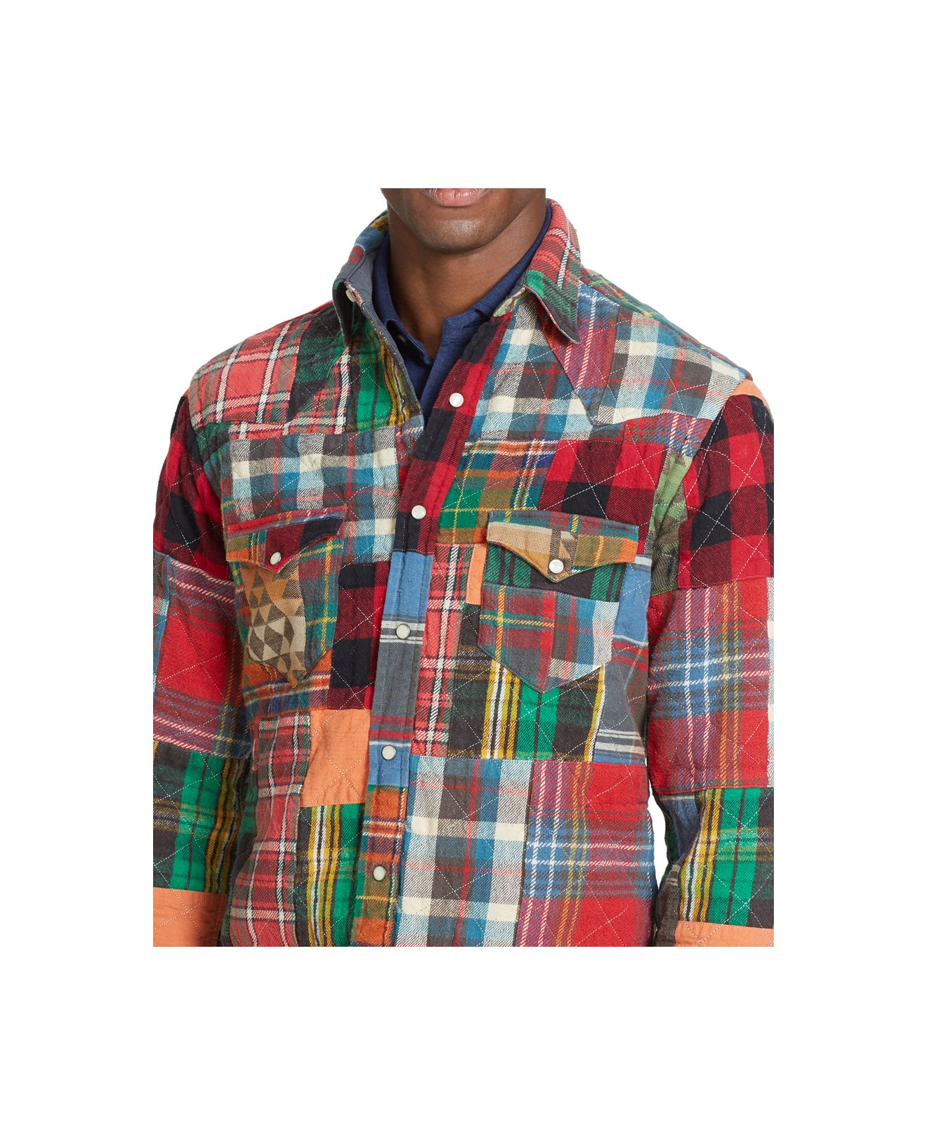 Polo Ralph Lauren Patchwork Flannel Western Shirt for Men | Lyst