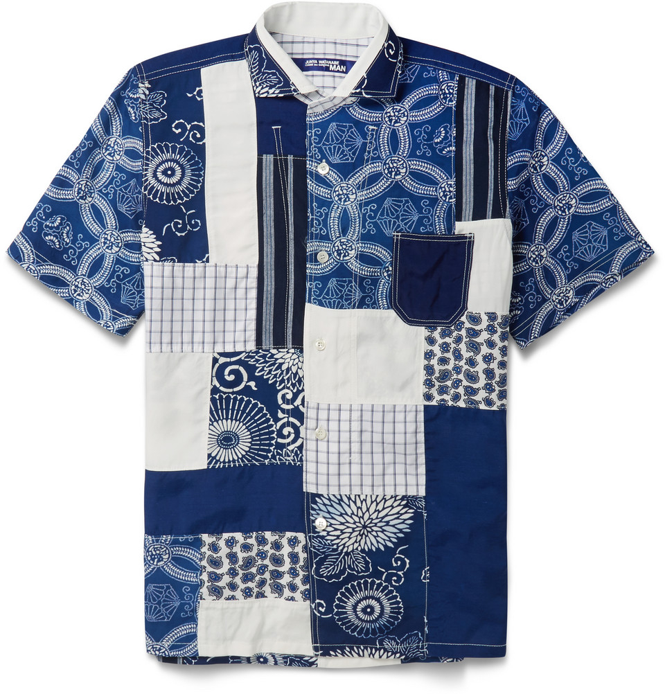 Junya watanabe Indigo Patchwork Shirt in Blue for Men | Lyst