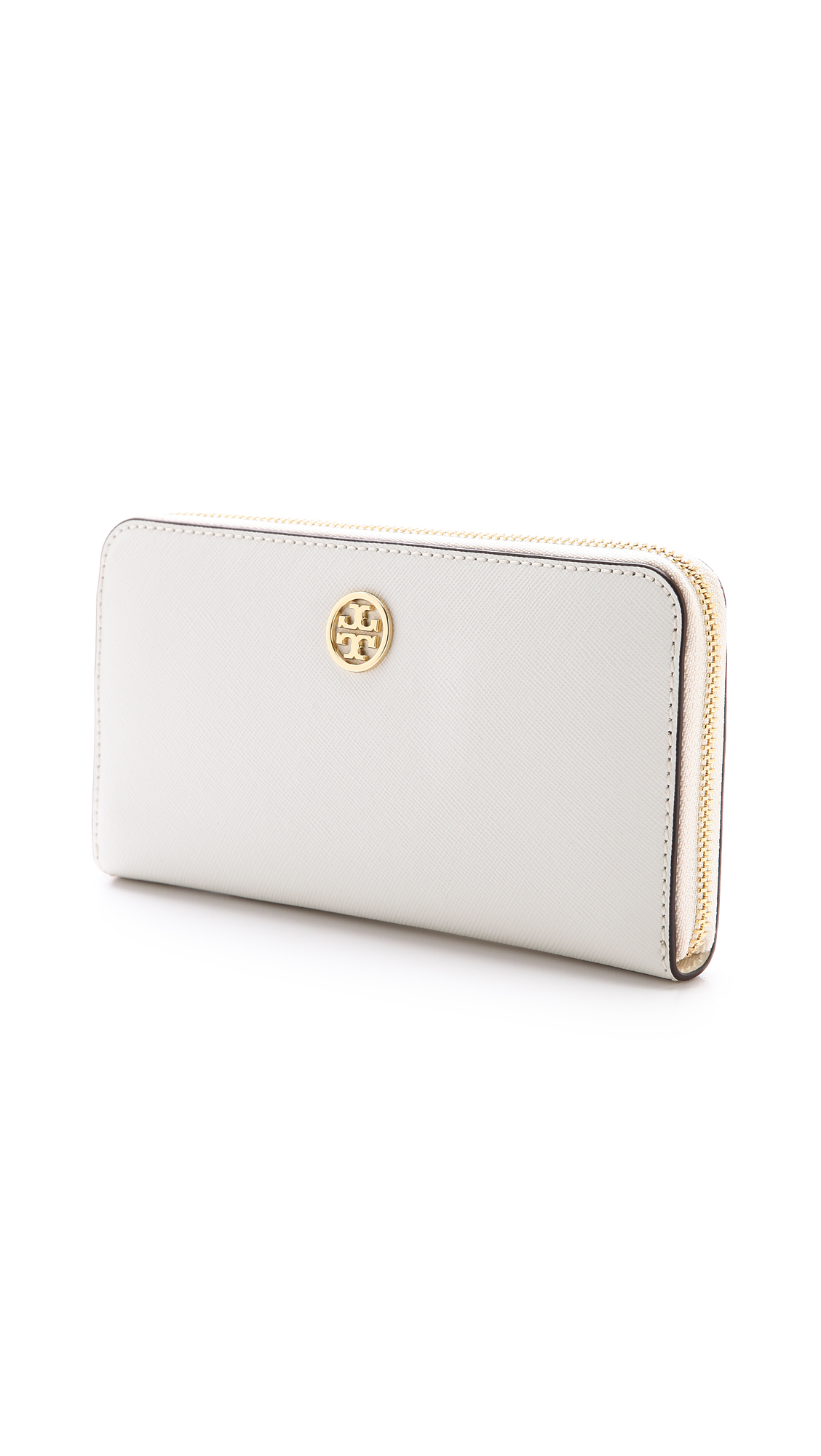 Tory Burch Robinson Zip Continental Wallet in White | Lyst