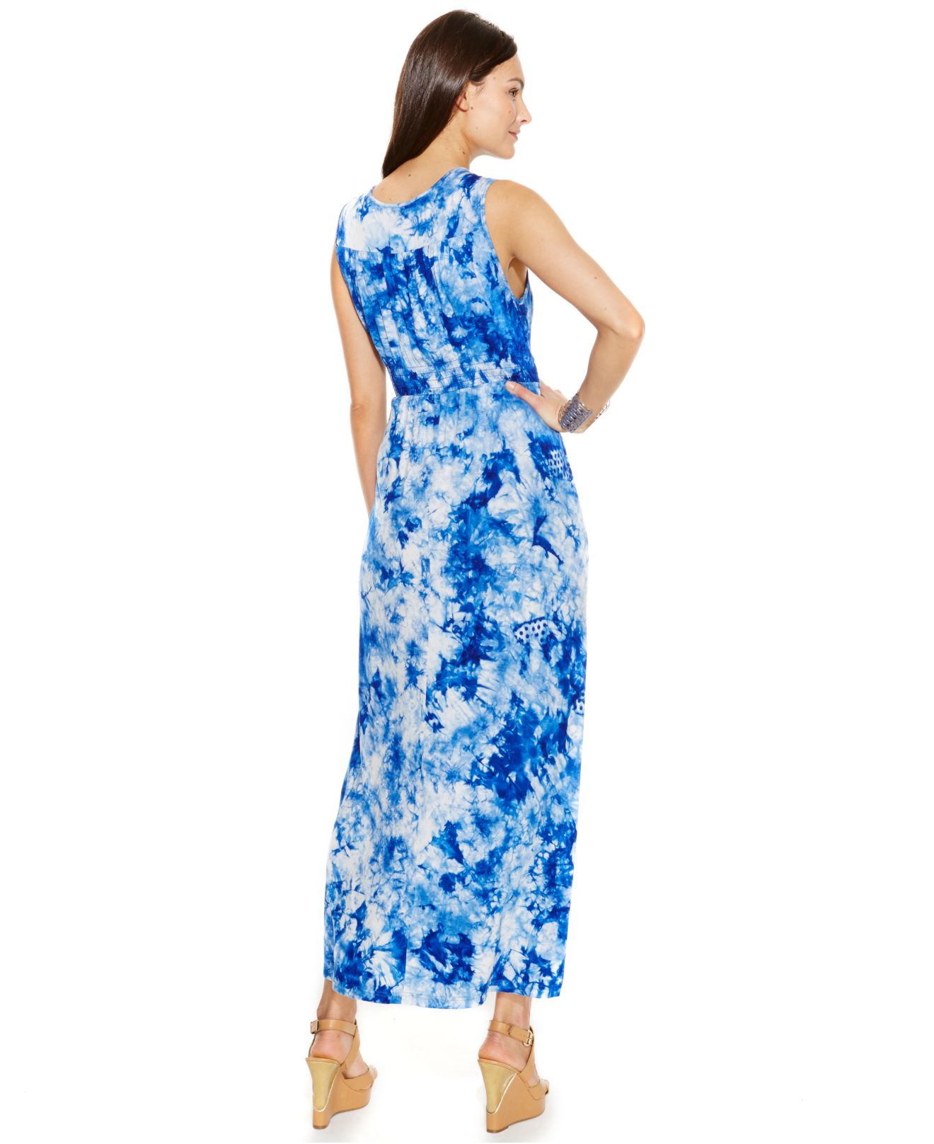 Lyst - Spense Petite Tie-Dye Sky Braided Maxi Dress in Blue