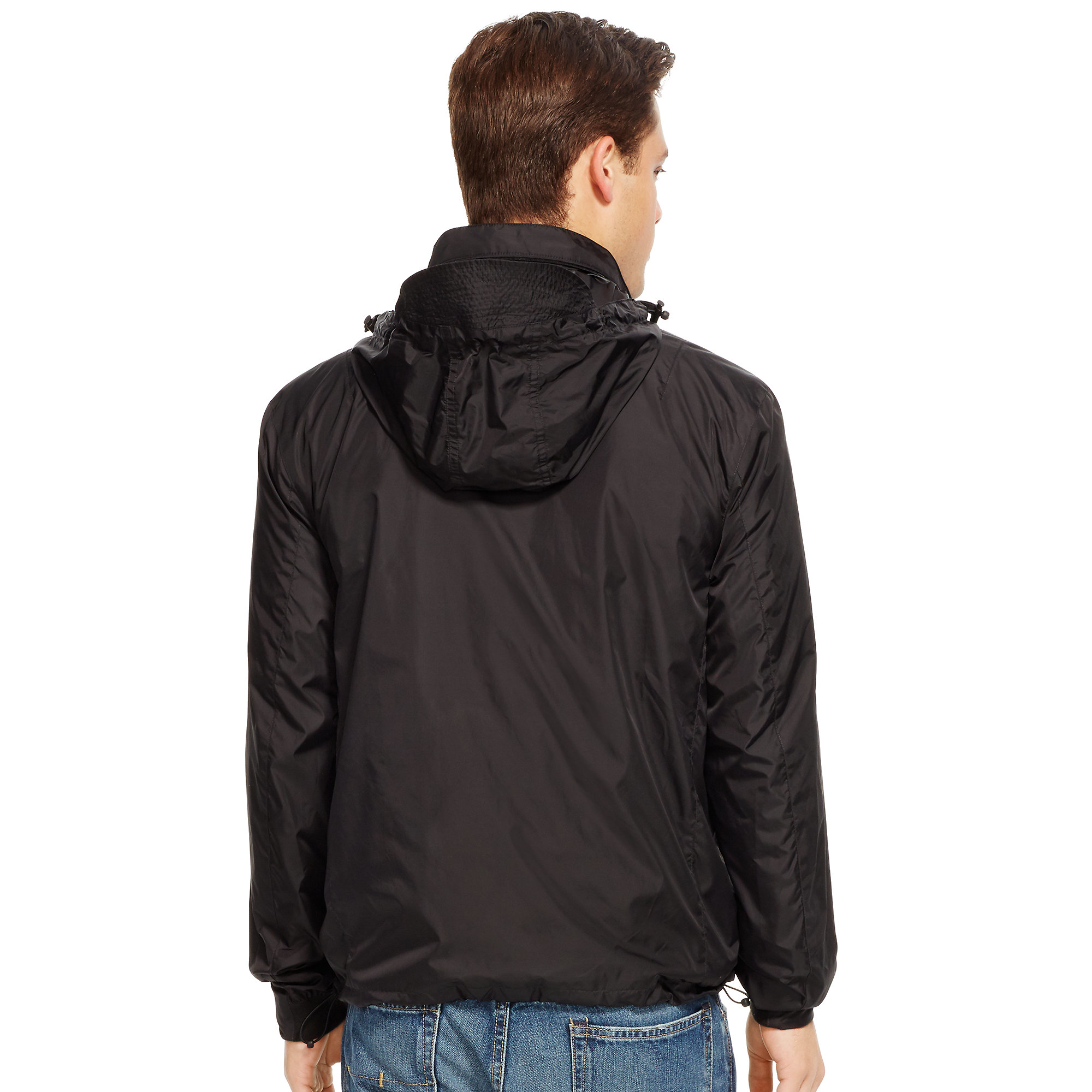 Polo Ralph Lauren Synthetic Hooded Windbreaker in Black for Men | Lyst