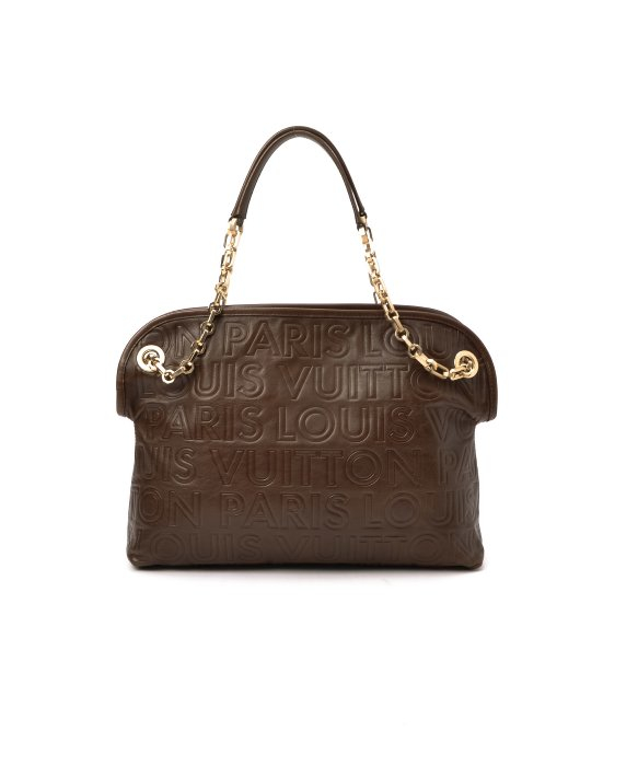 Lyst - Louis Vuitton Preowned Limited Edition Brown Logo Embossed Leather Wish Bag in Brown