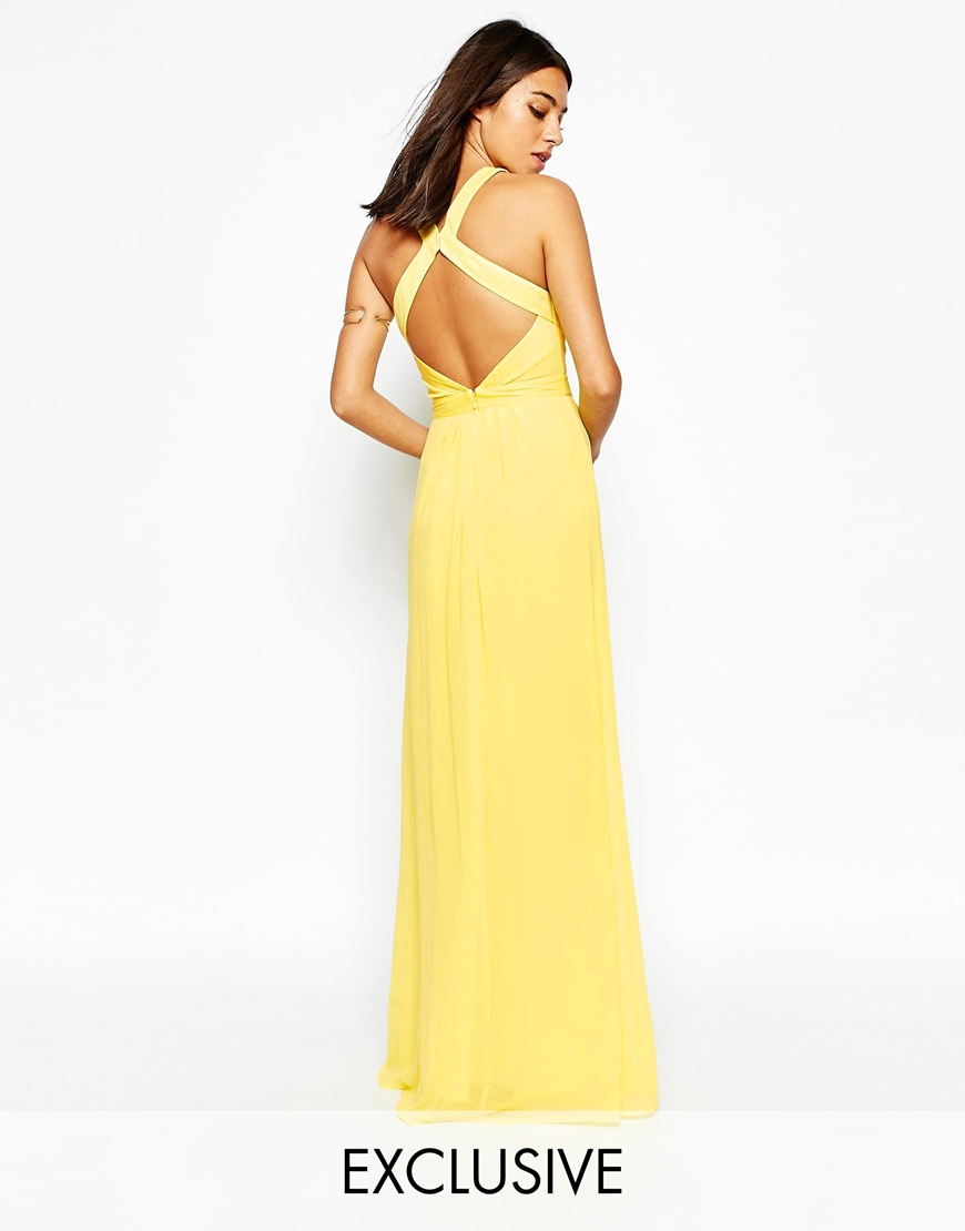 Synthetic Cross Back Maxi Dress 