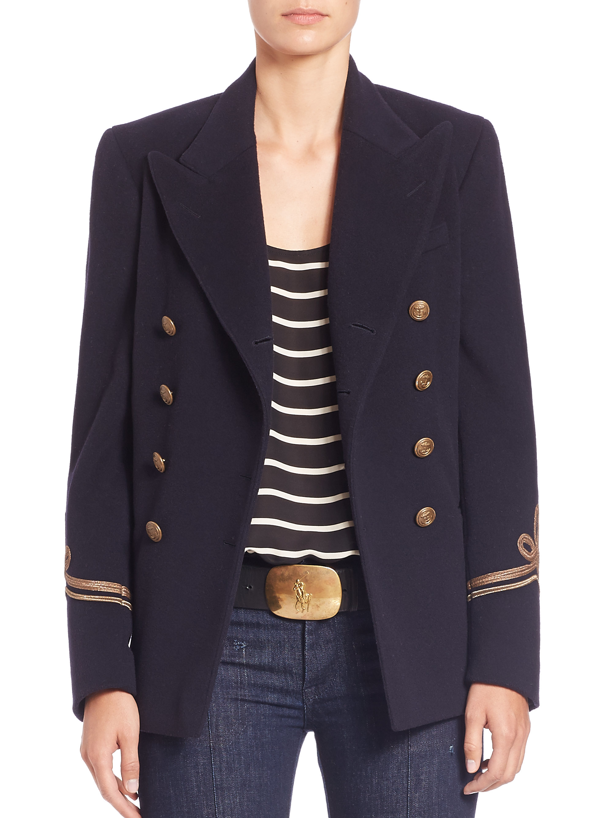 Polo Ralph Lauren Military Soutachetrim Jacket in Blue Lyst