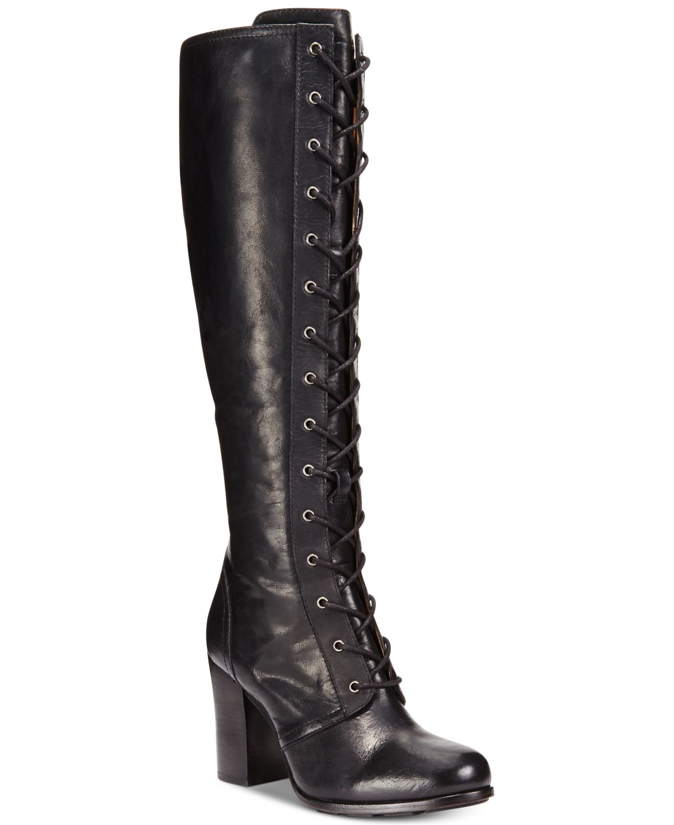 Parker Tall Laceup Dress Boot in Black 