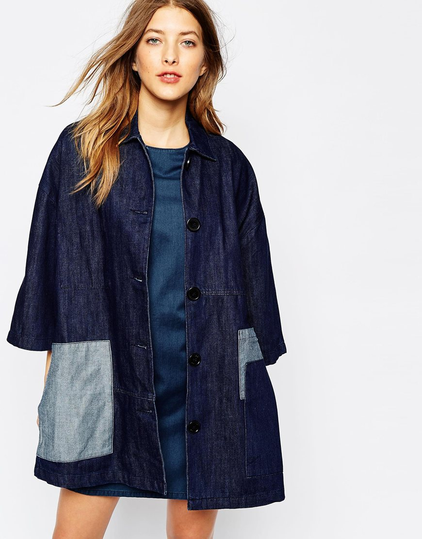 Lyst Wåven Denim Duster Coat in Blue