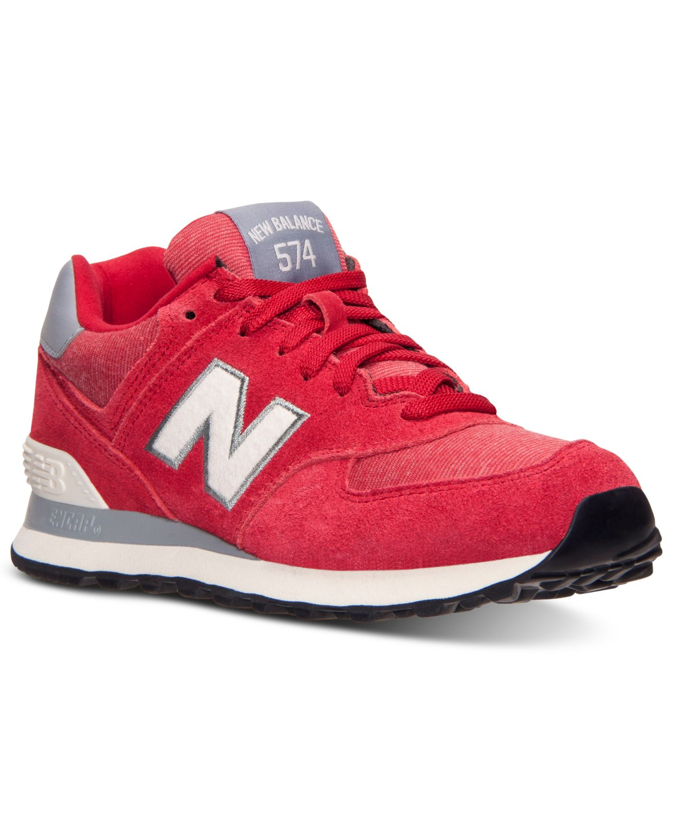 New balance Women'S 574 Pennant Casual Sneakers From Finish Line in Red ...