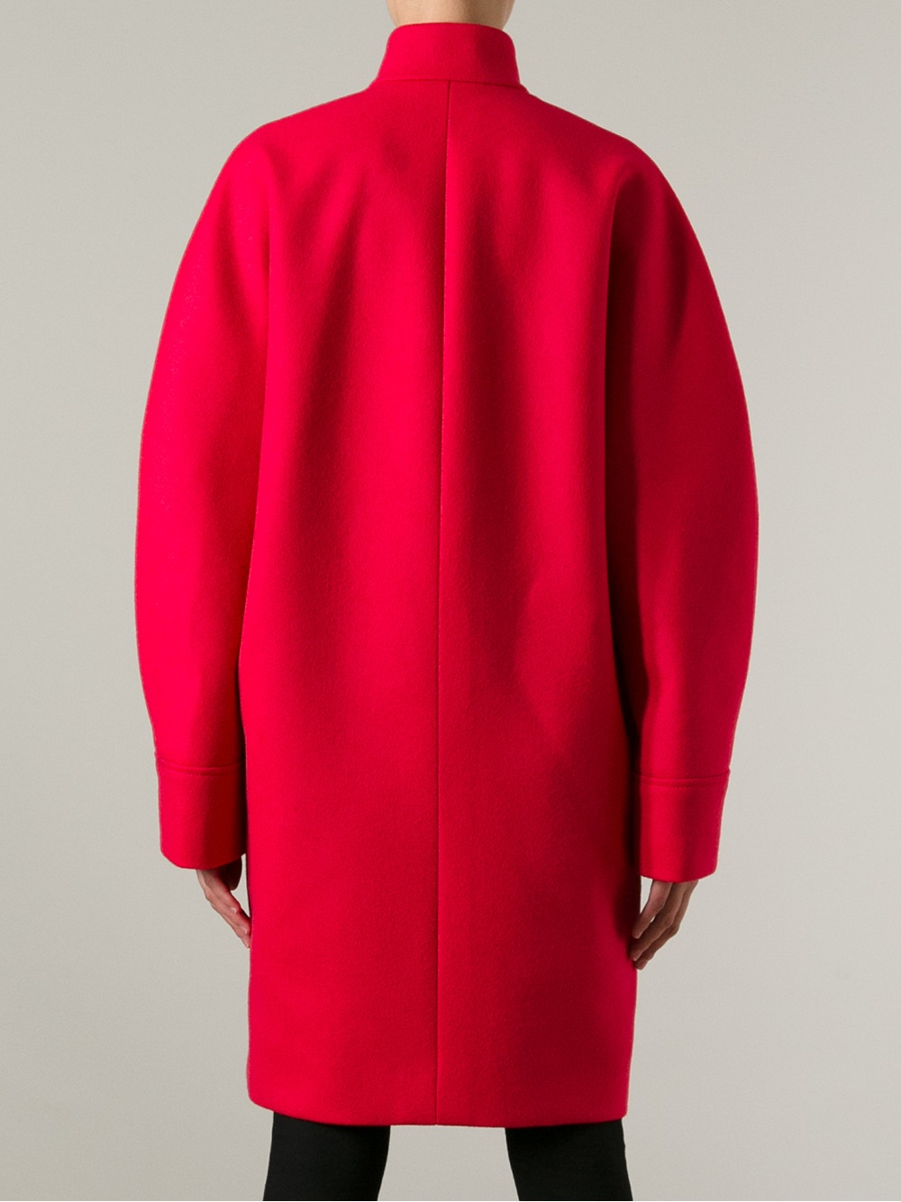 Balenciaga Wool Cocoon Coat in Red - Lyst
