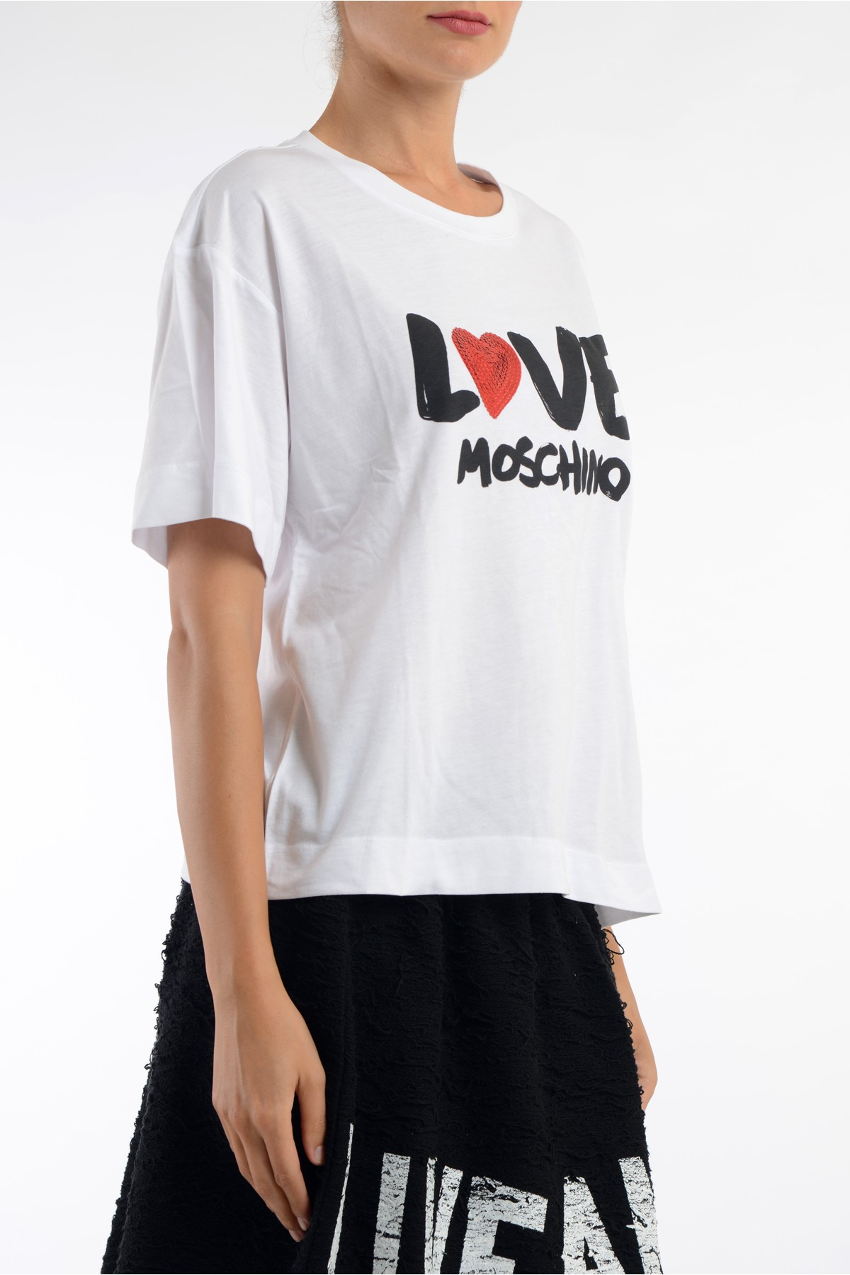 Love moschino T Shirt With Logo in White Lyst
