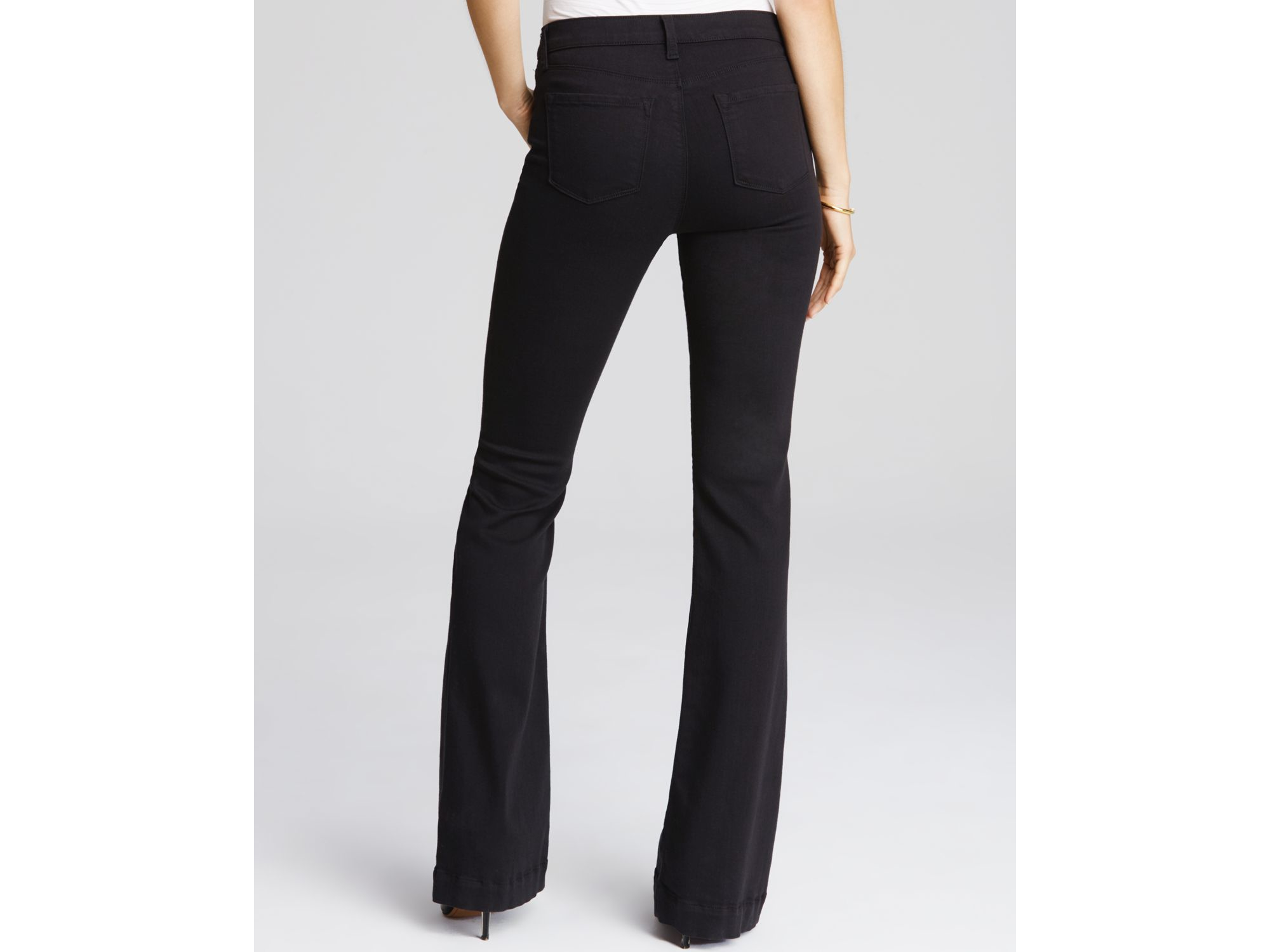 J Brand Maria Flare Jeans In Seriously Black | Lyst