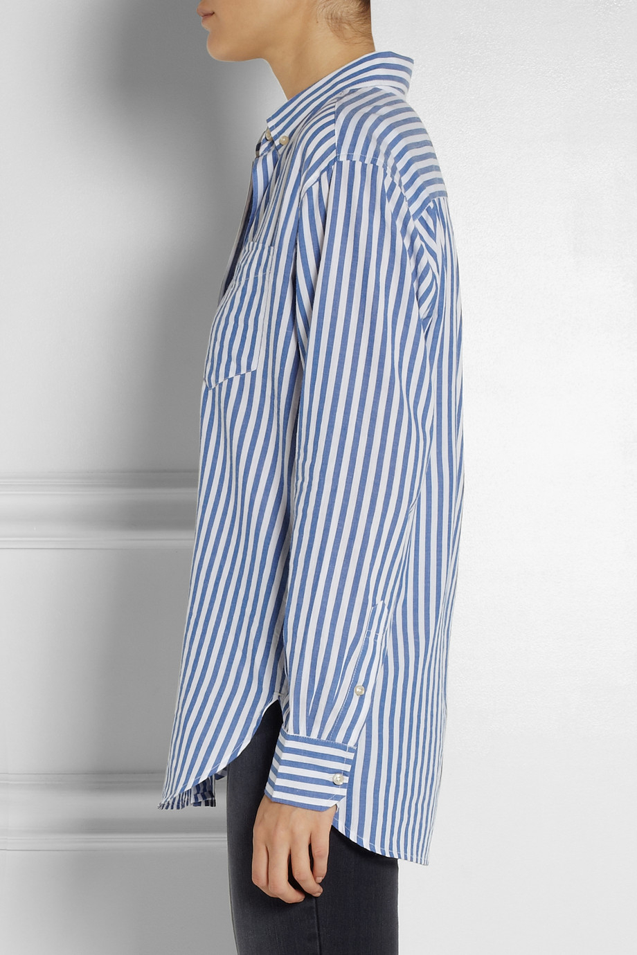 Isabel Marant Eddie Striped Cotton Shirt in Blue - Lyst