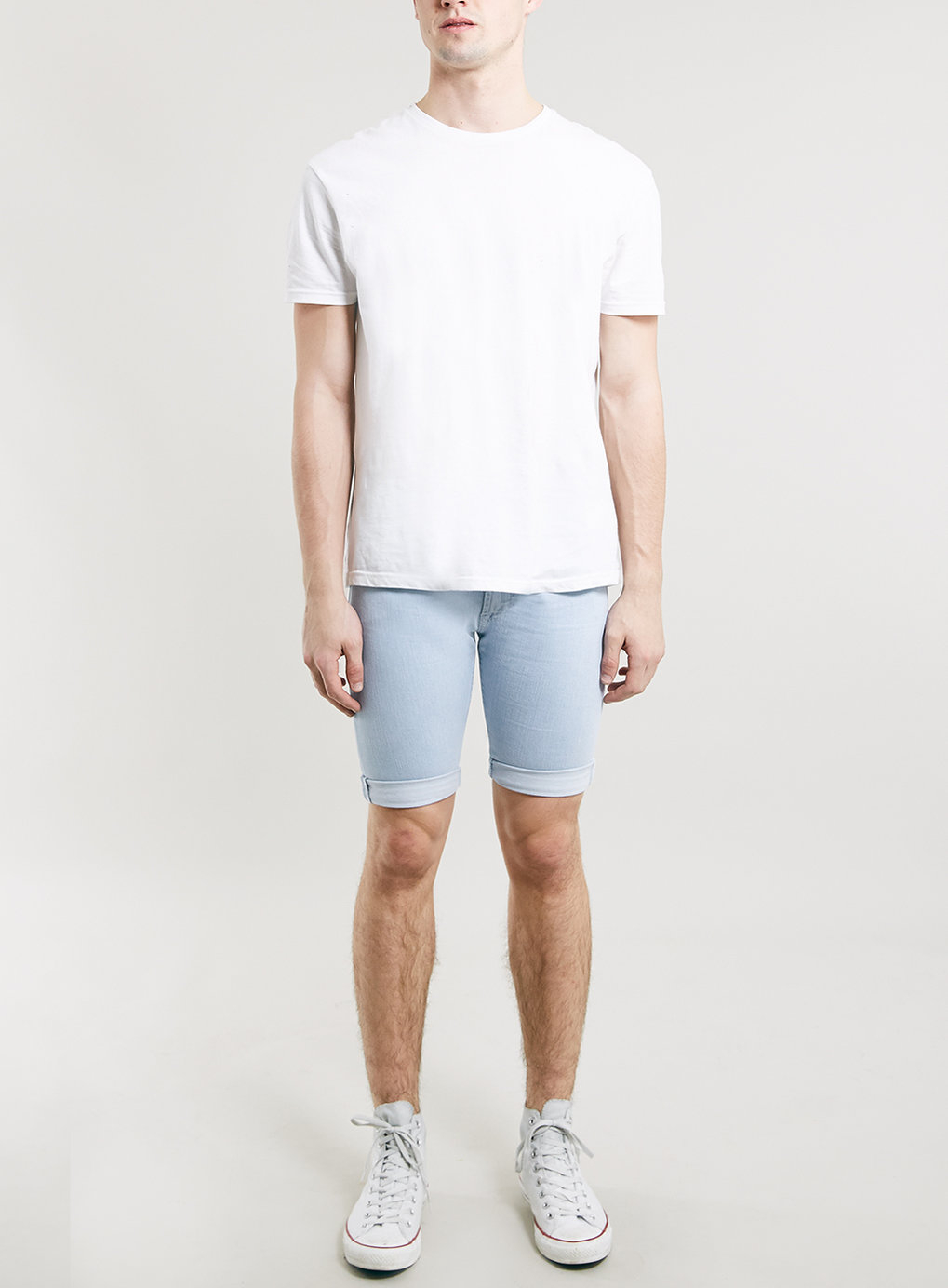 Topman Bleach Spray On Skinny Shorts in Blue for Men | Lyst