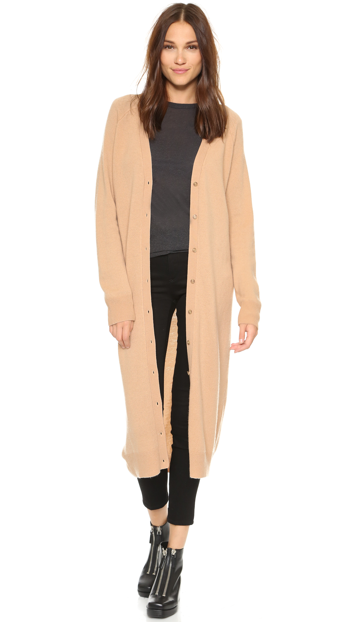 T By Alexander Wang Cashwool Floor Length Cardigan Mannequin In