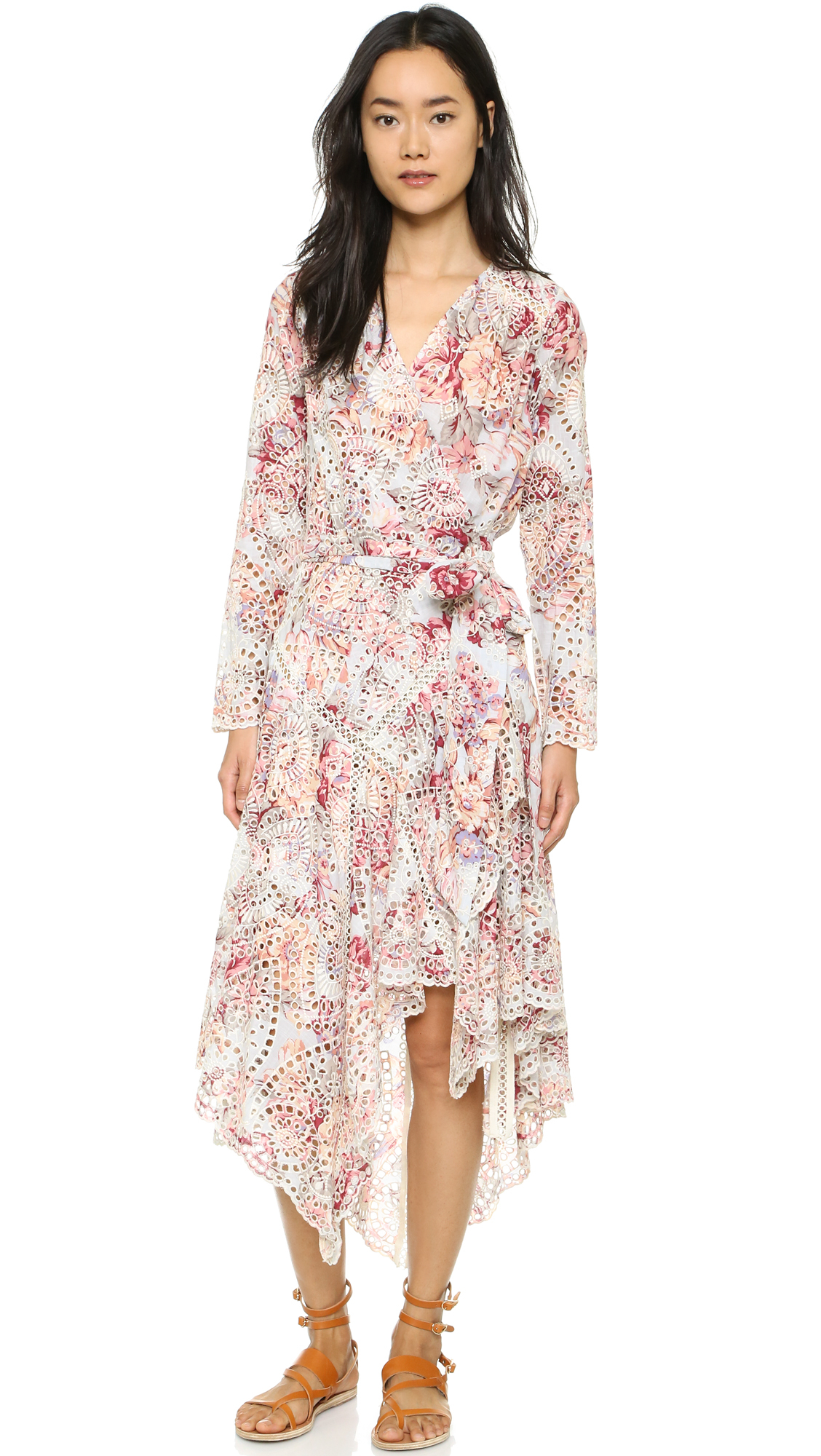 broderie wrap dress