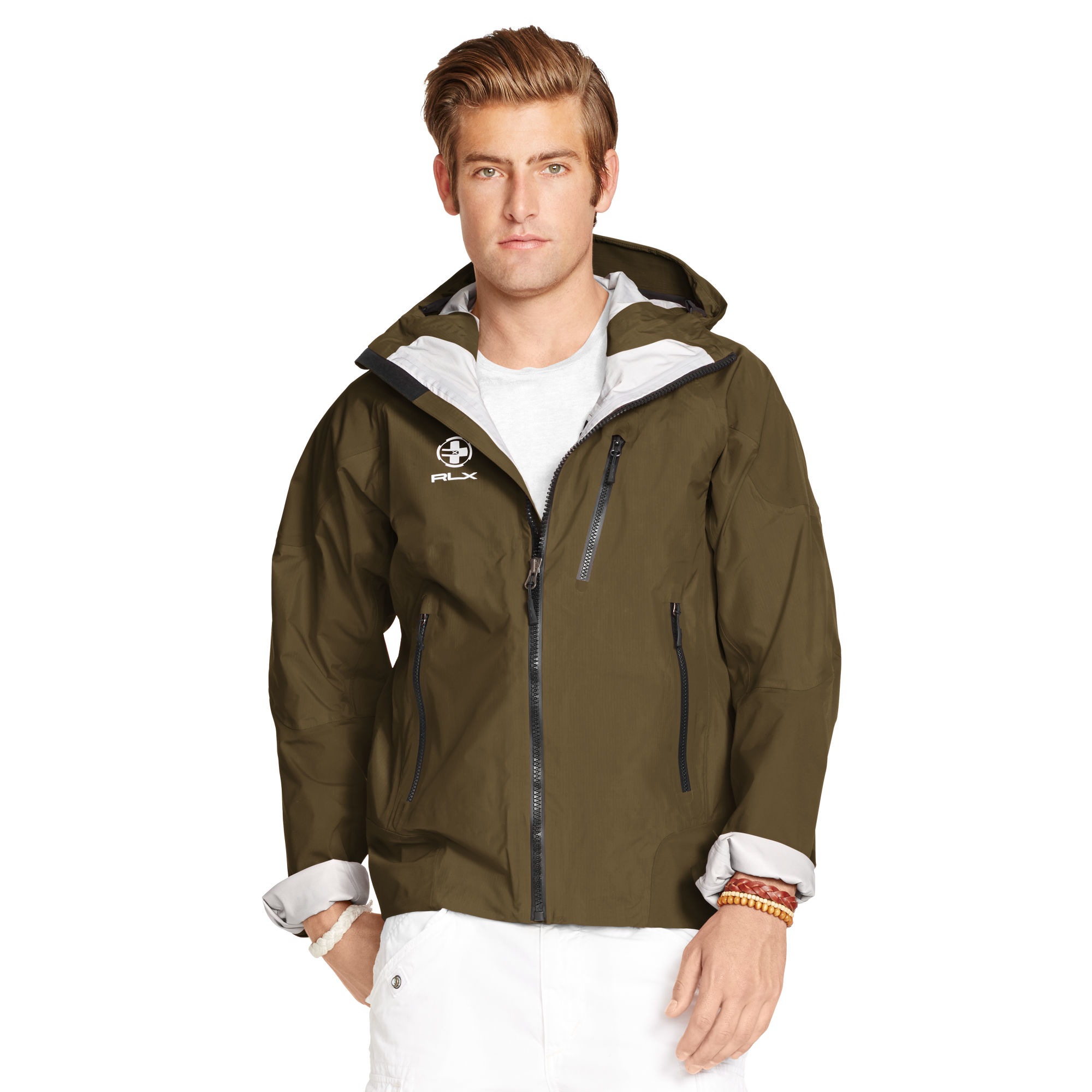 Polo Ralph Lauren Fleece Waterproof Hooded Jacket in Green for Men Lyst