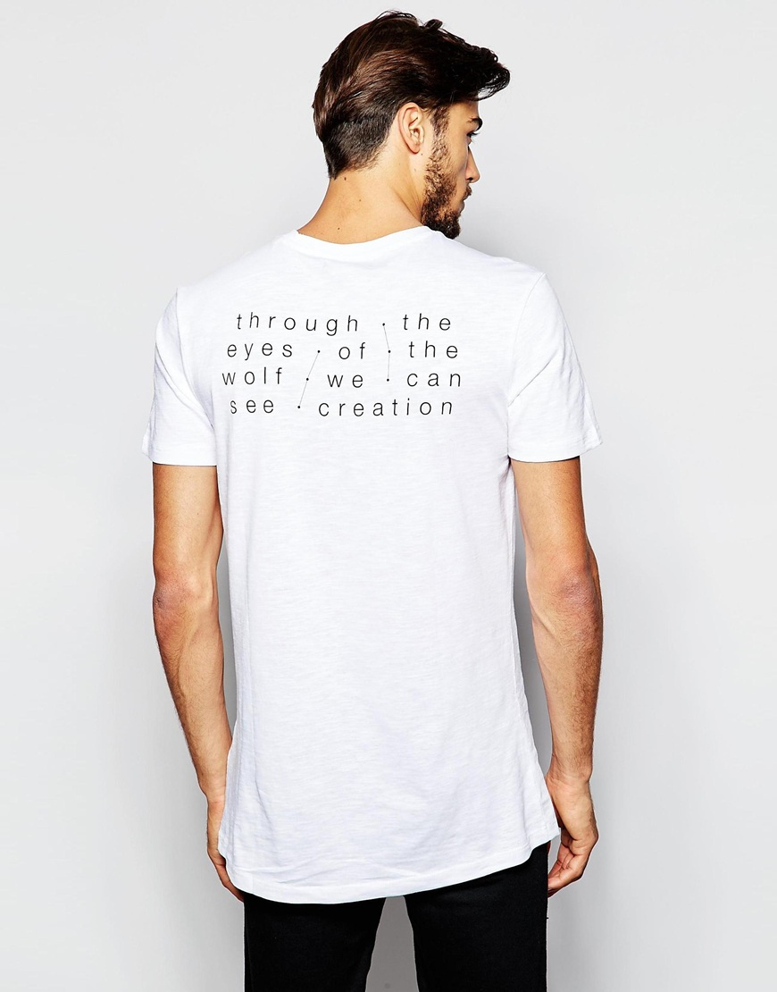 Longline T-shirt With Print in White for Men Lyst
